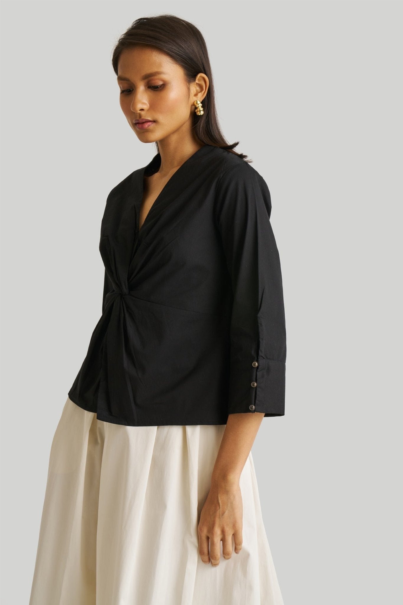 Front Twist Top in Black - Addy Avenue