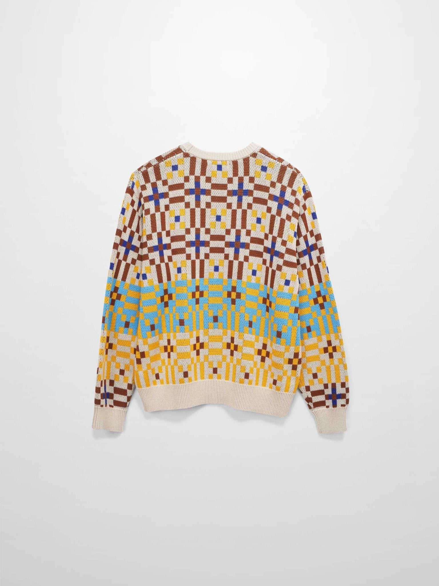 Geometric Design Sweater - Brown - Addy Avenue