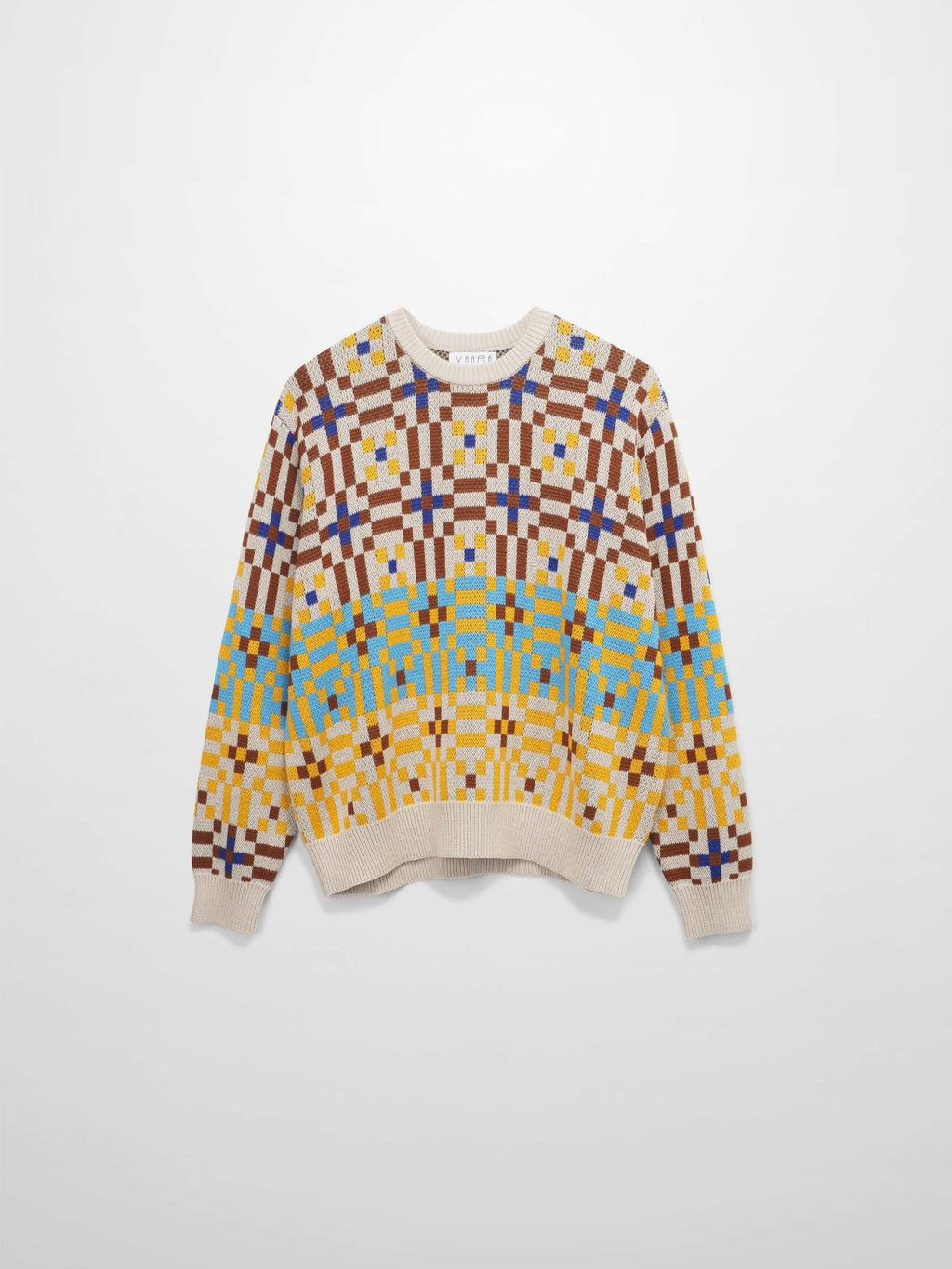 Geometric Design Sweater - Brown - Addy Avenue