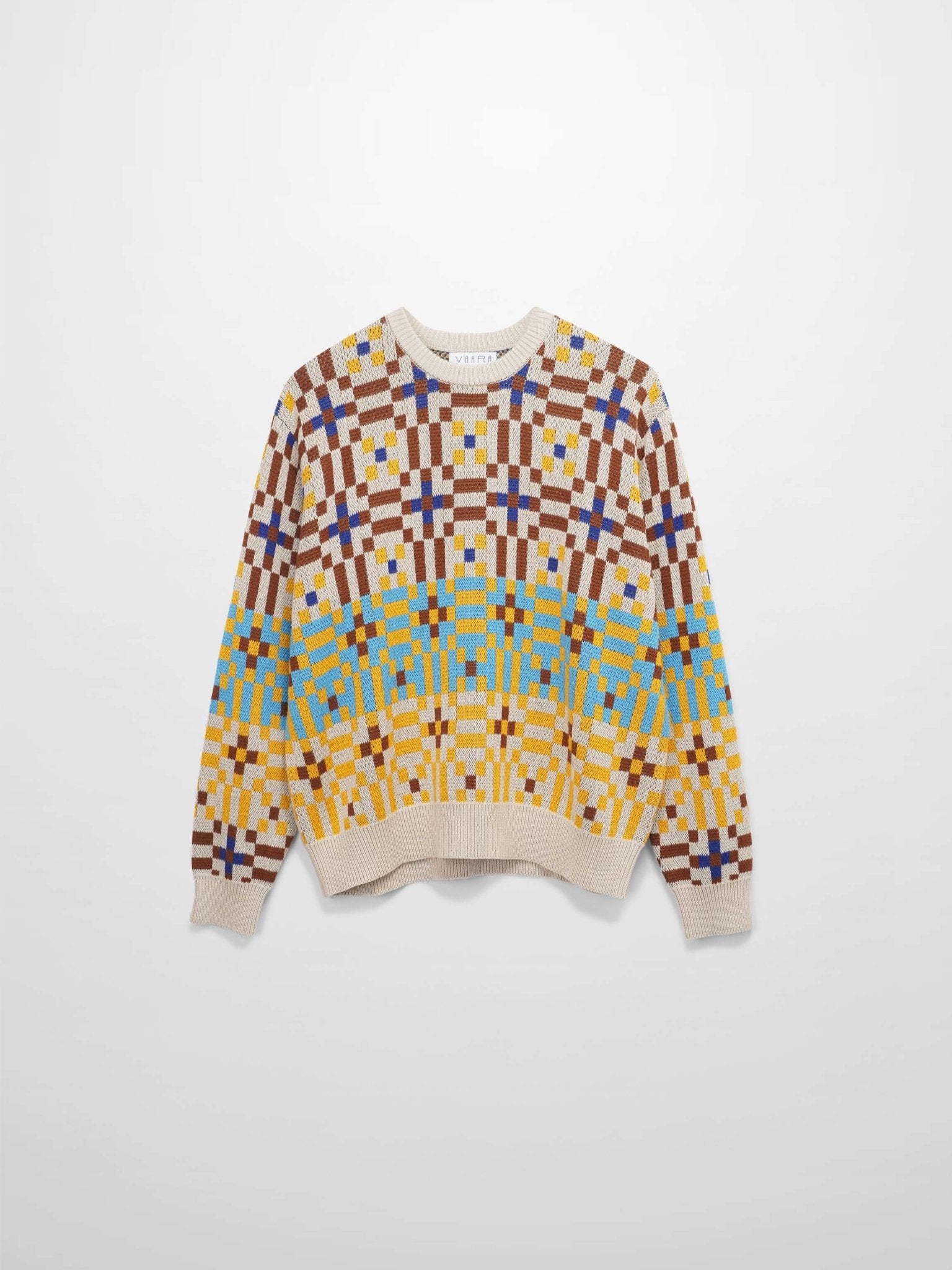 Geometric Design Sweater - Brown - Addy Avenue