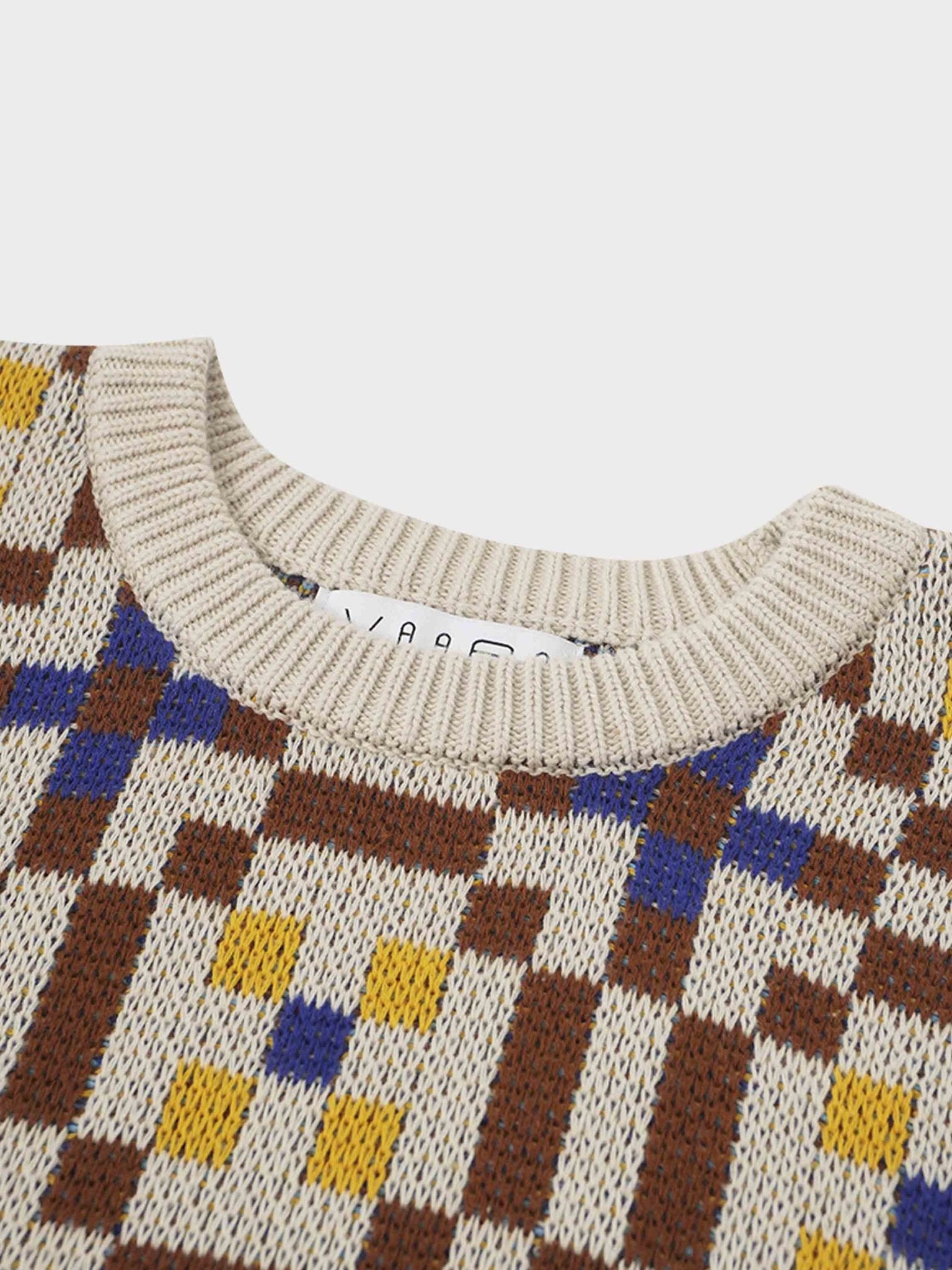 Geometric Design Sweater - Brown - Addy Avenue