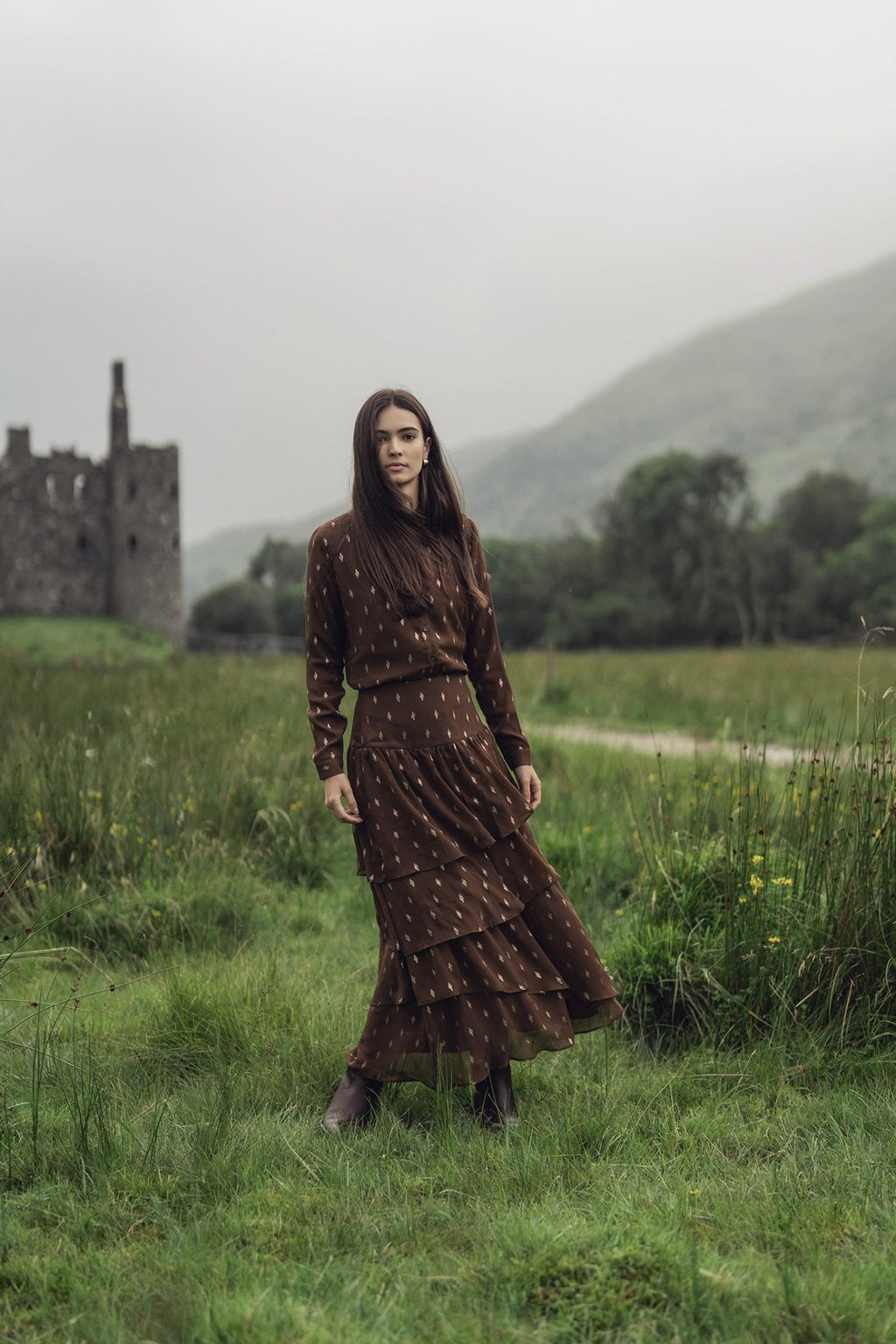 Gold Brush Blouse - Brown - Addy Avenue
