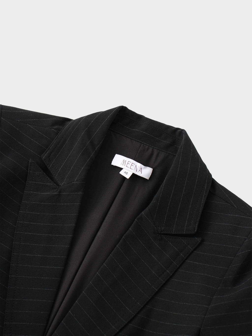 Gold Button Pinstripe Blazer - Black - Addy Avenue