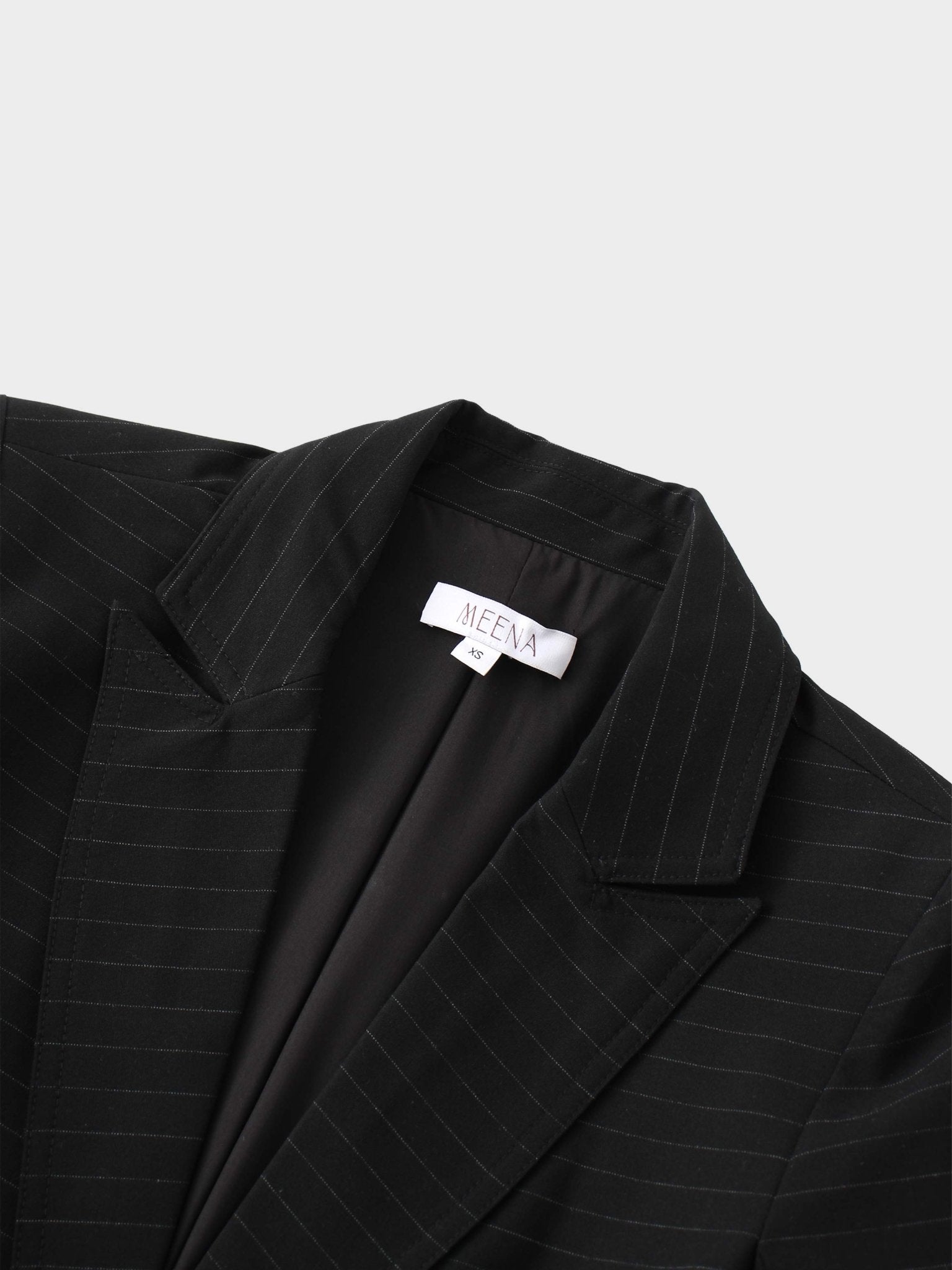 Gold Button Pinstripe Blazer - Black - Addy Avenue