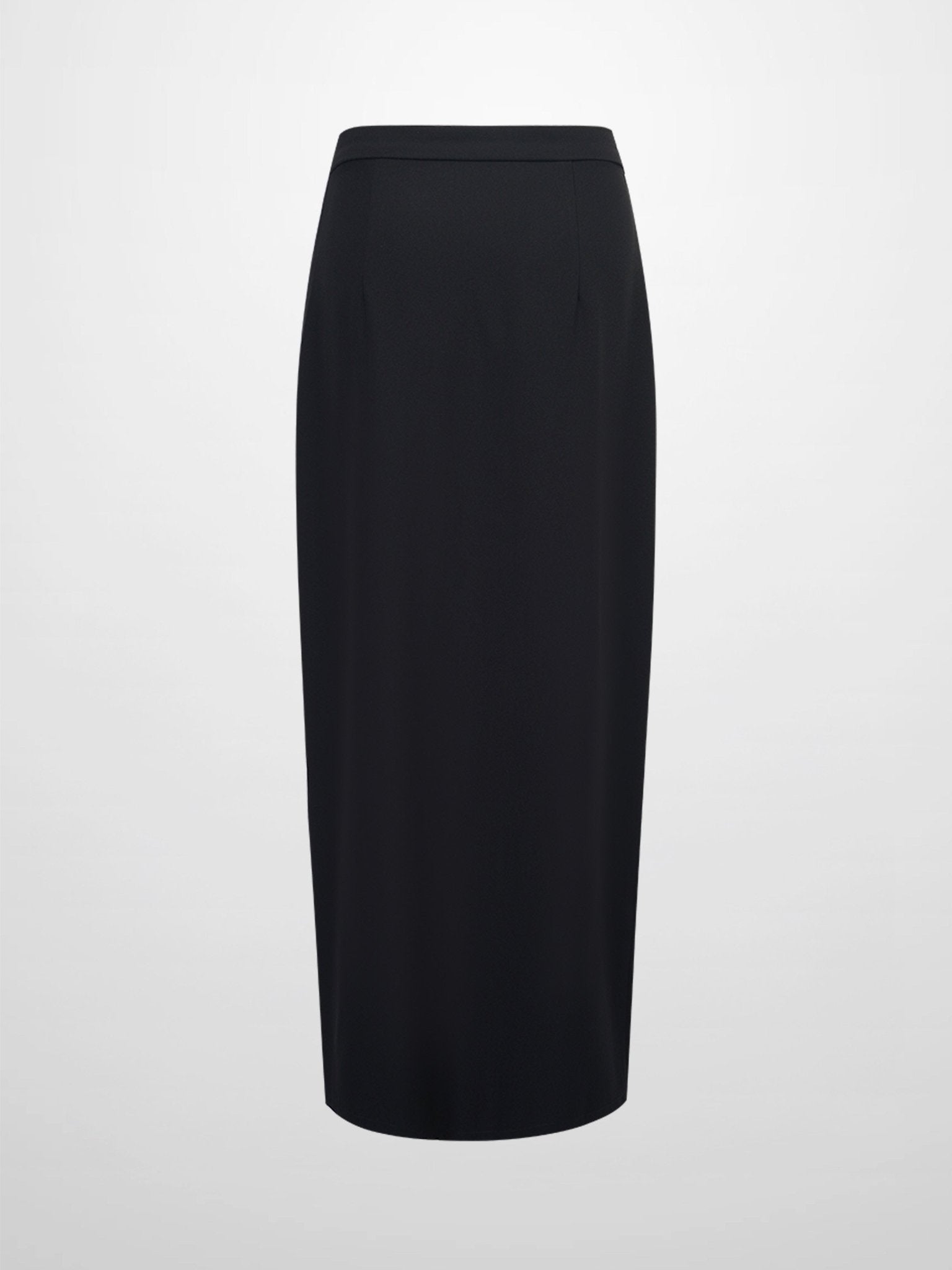 Gold Button Straight Pocket Skirt - Black - Addy Avenue
