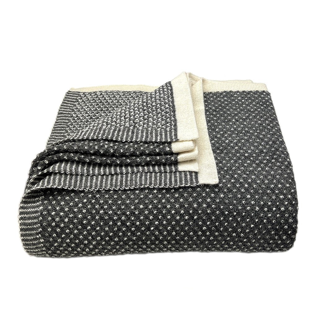 Graphite Dot Reversible Alpaca Throw - Addy Avenue