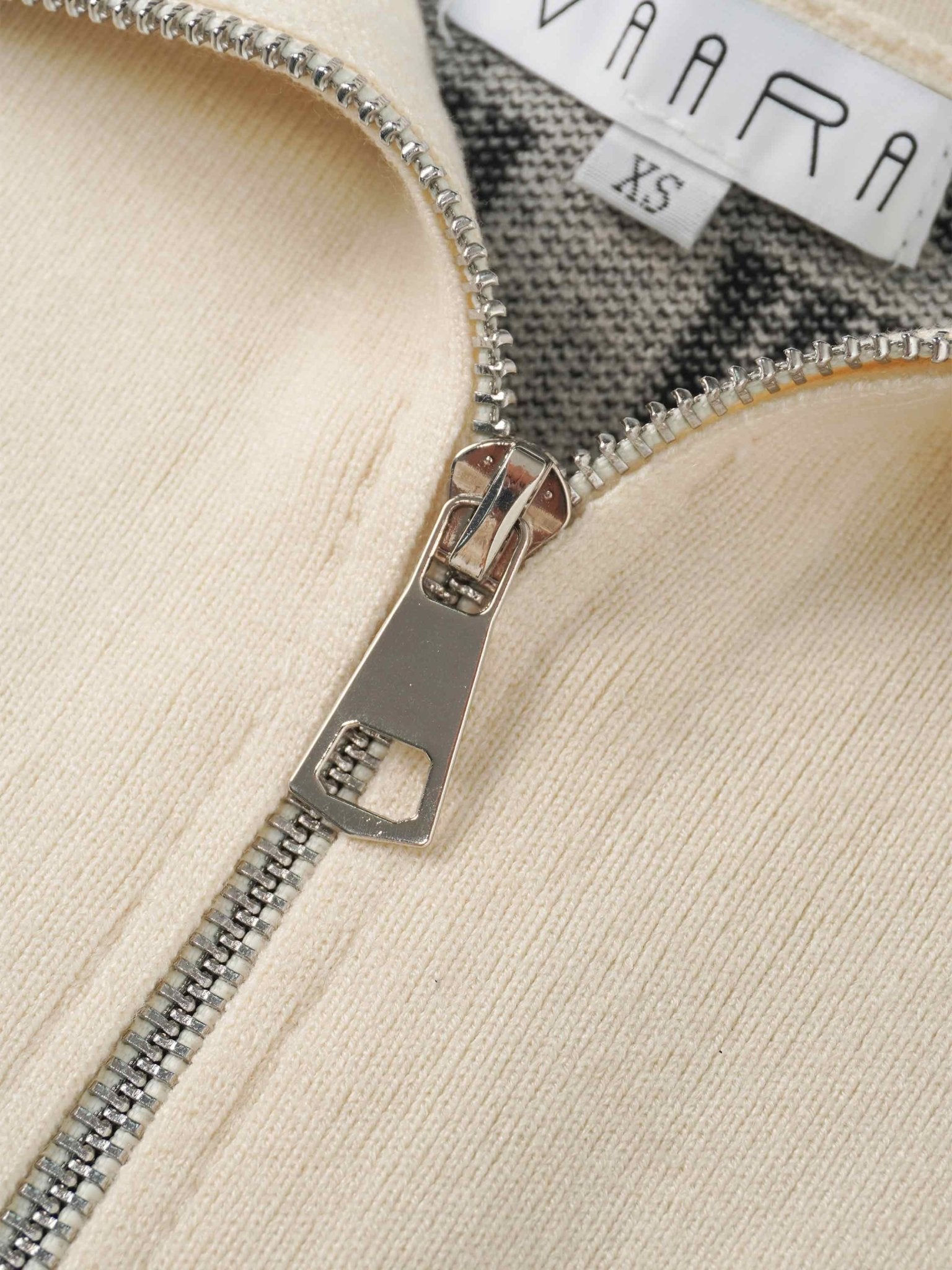 Half Zip Shawl Collar Sweater - Cream/Black - Addy Avenue