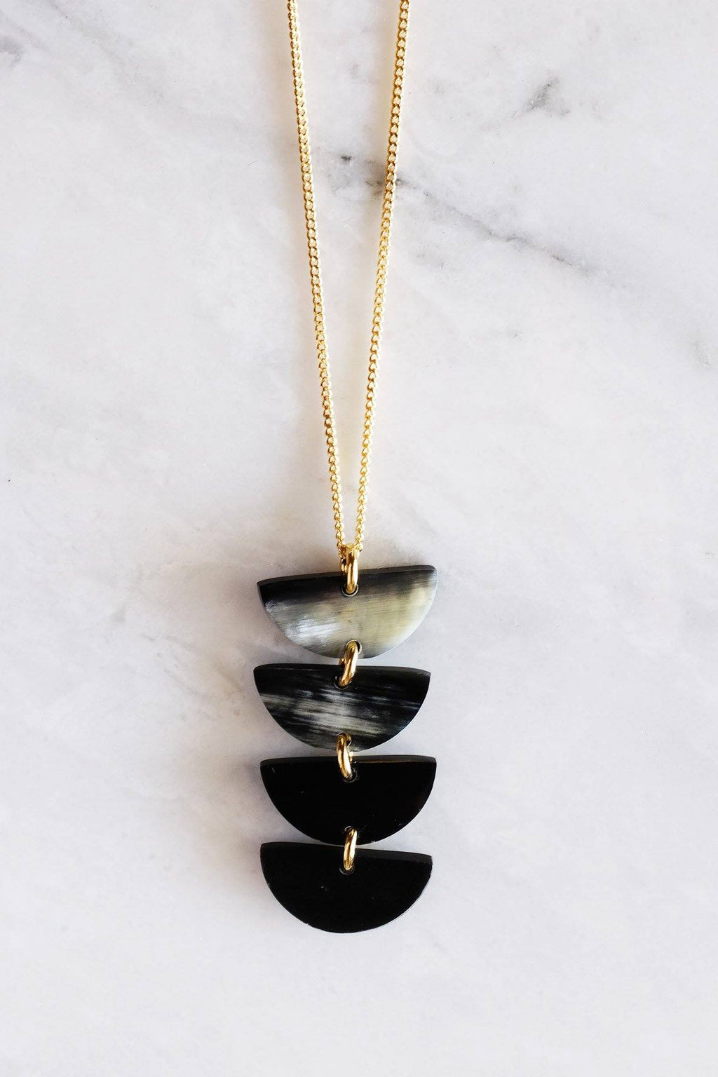 Hanoi Crescent Buffalo Horn Pendant Necklace - Addy Avenue