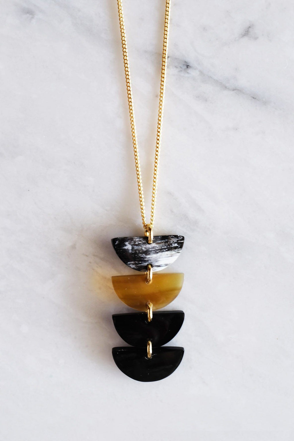 Hanoi Crescent Buffalo Horn Pendant Necklace - Addy Avenue