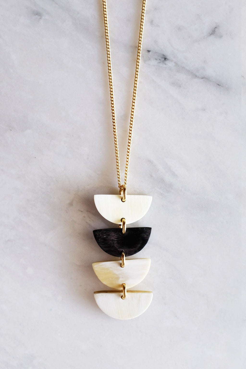 Hanoi Crescent Buffalo Horn Pendant Necklace - Addy Avenue