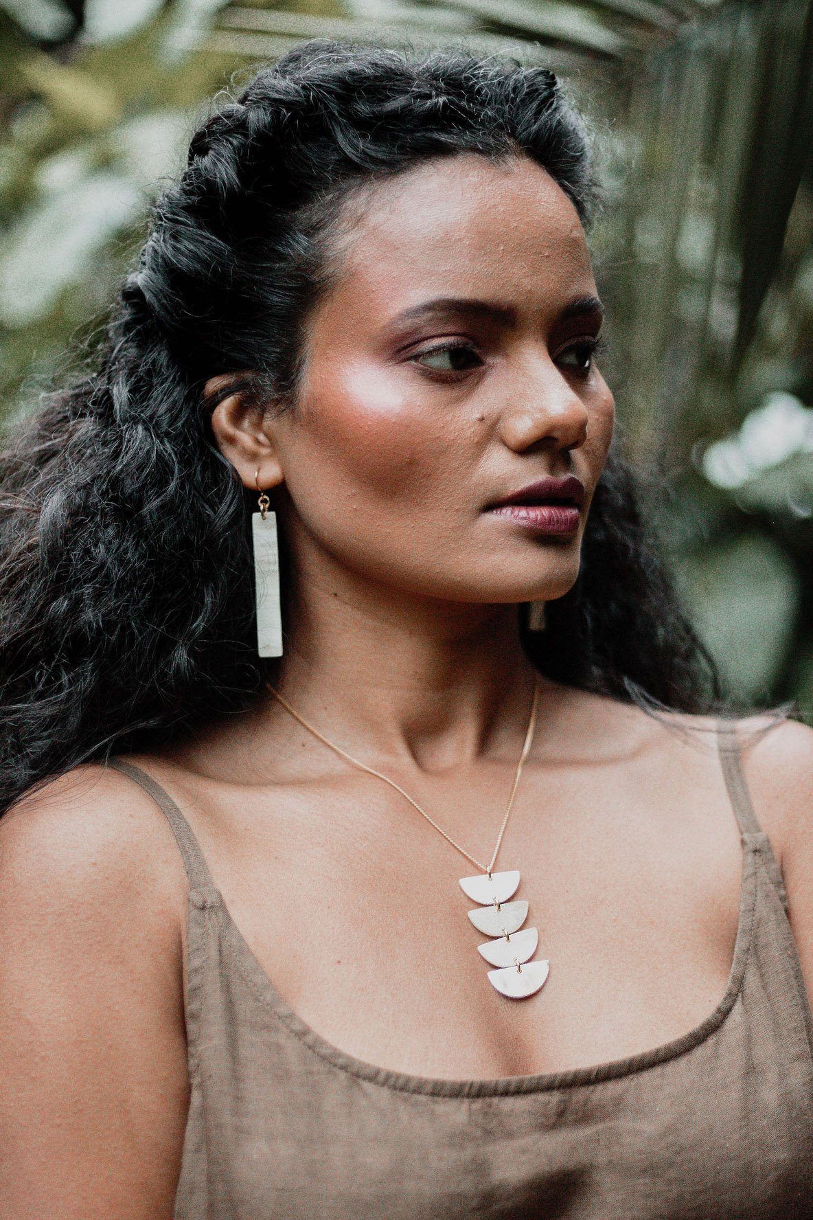 Hanoi Crescent Buffalo Horn Pendant Necklace - Addy Avenue