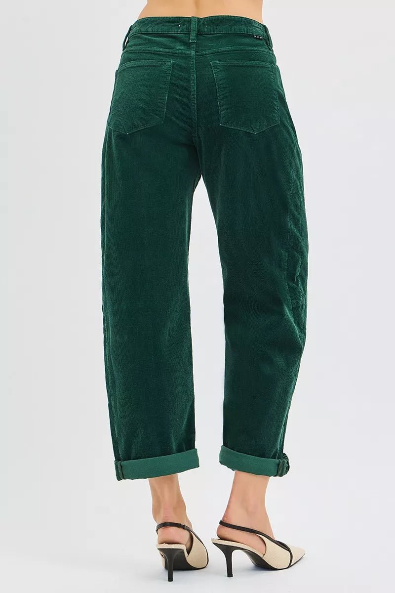 High Rise Crop Barrel Cordurory Pants - Addy Avenue