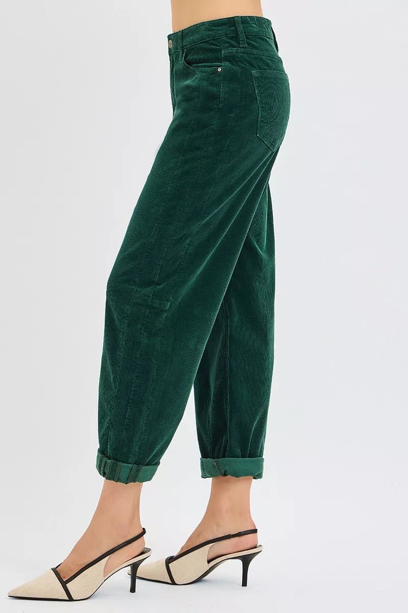 High Rise Crop Barrel Cordurory Pants - Addy Avenue