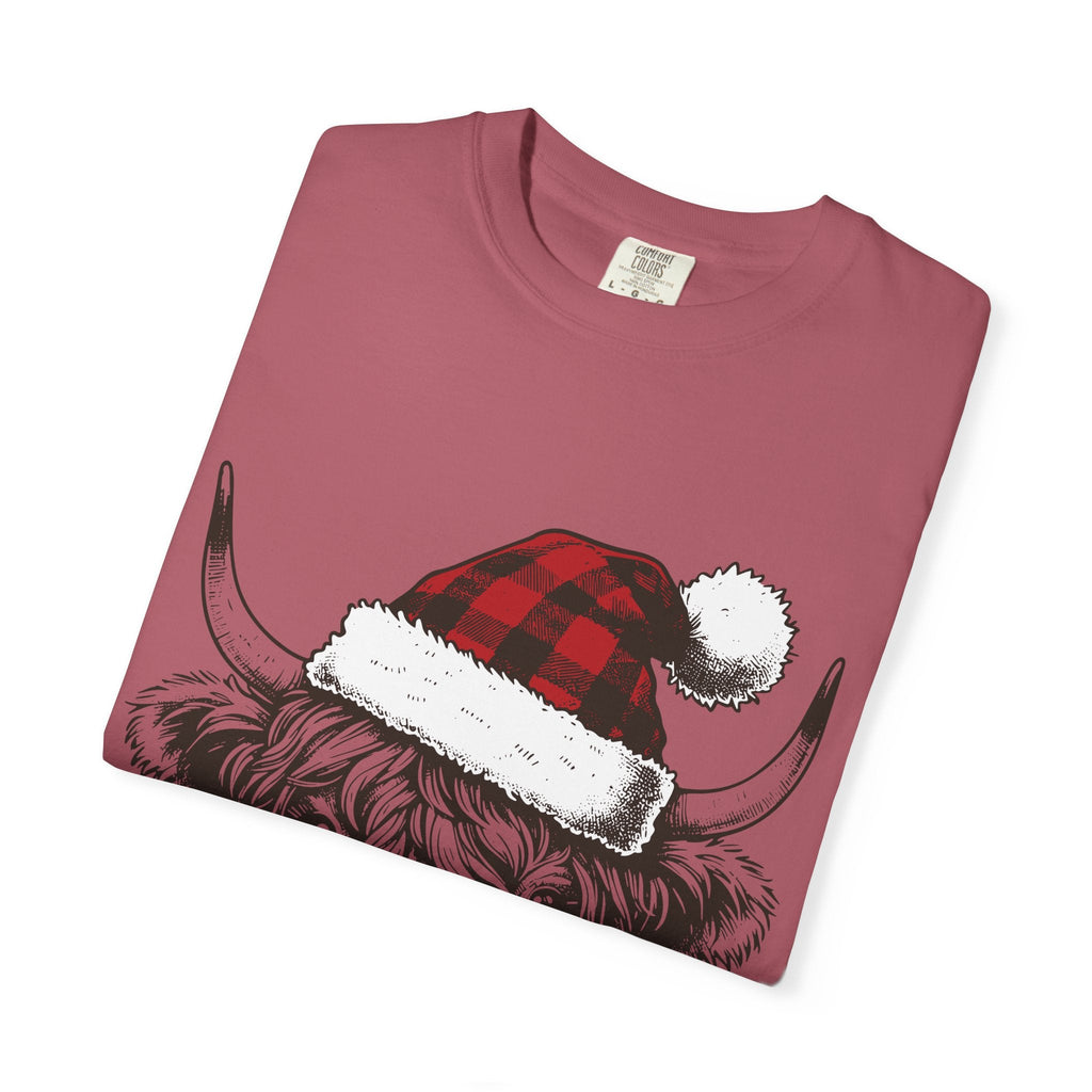 Highland Cow Christmas Tee - Festive Farm Animal Shirt for Holidays - Addy Avenue