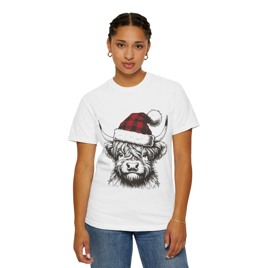 Highland Cow Christmas Tee - Festive Farm Animal Shirt for Holidays - Addy Avenue