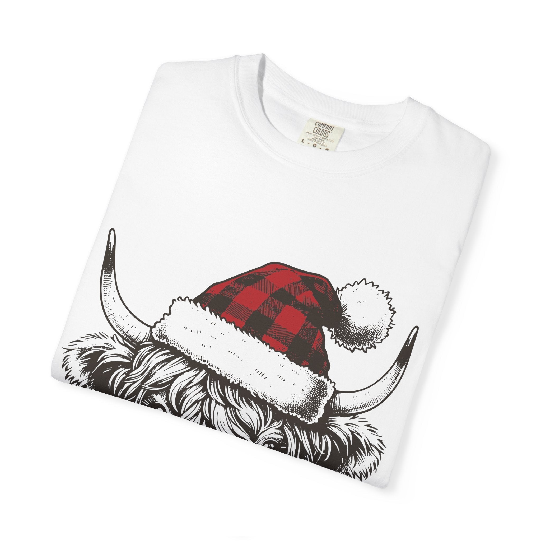 Highland Cow Christmas Tee - Festive Farm Animal Shirt for Holidays - Addy Avenue