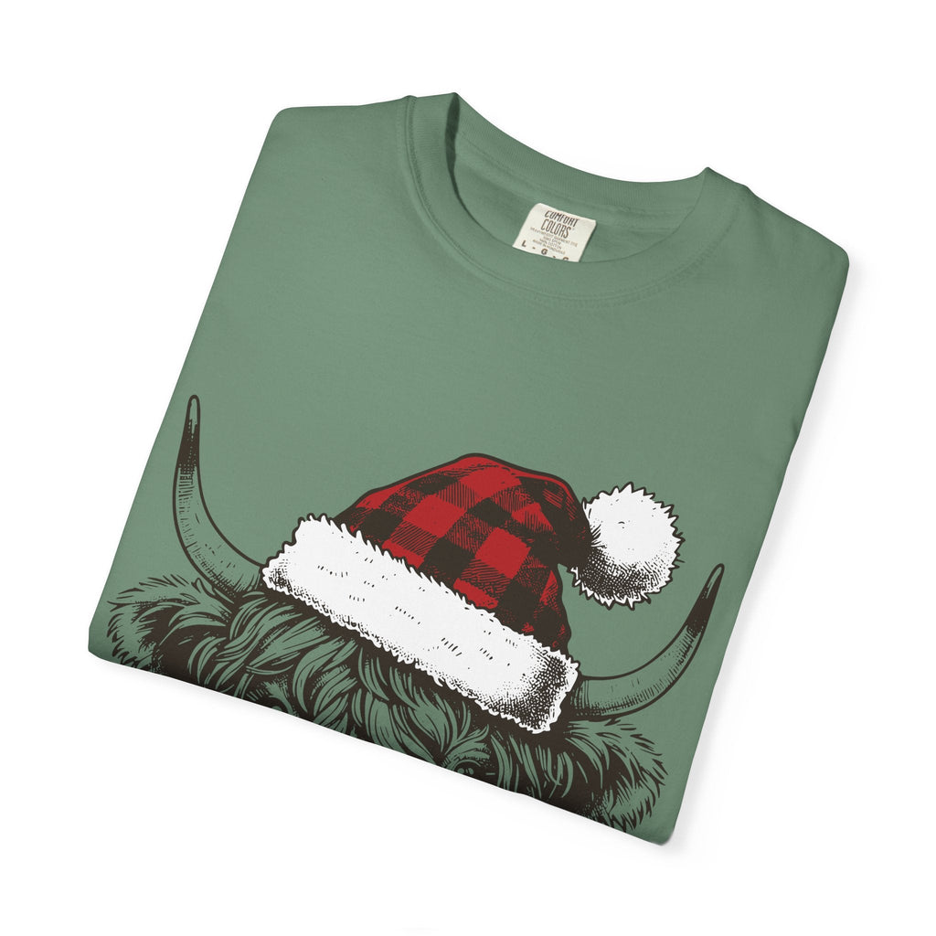 Highland Cow Christmas Tee - Festive Farm Animal Shirt for Holidays - Addy Avenue