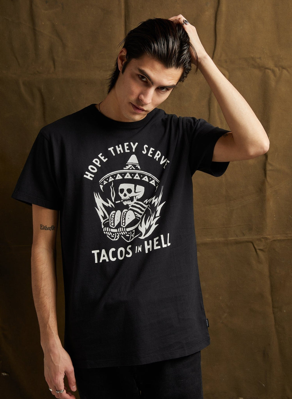 Hope They Serve Tacos in Hell Tee - Addy Avenue