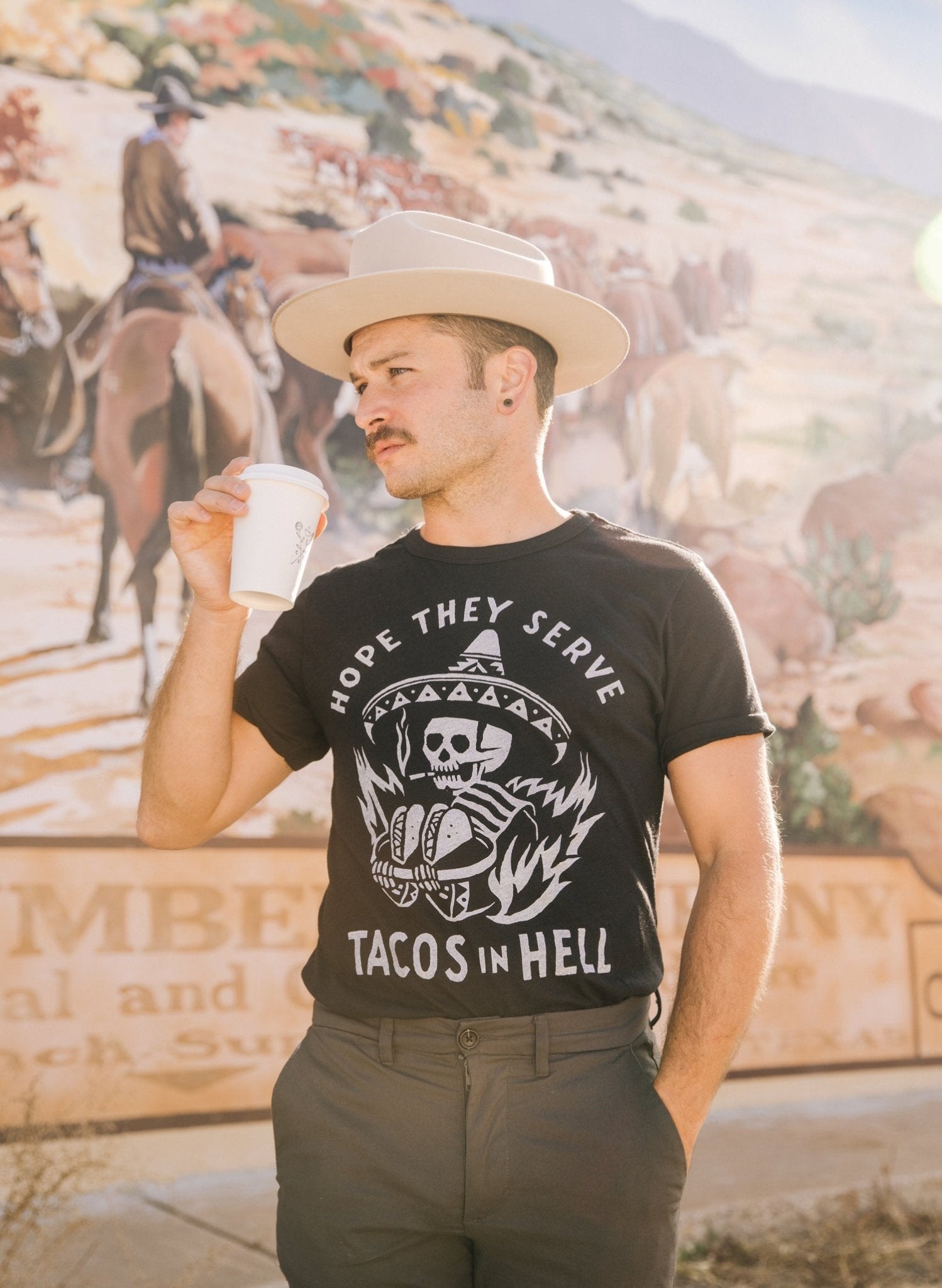 Hope They Serve Tacos in Hell Tee - Addy Avenue
