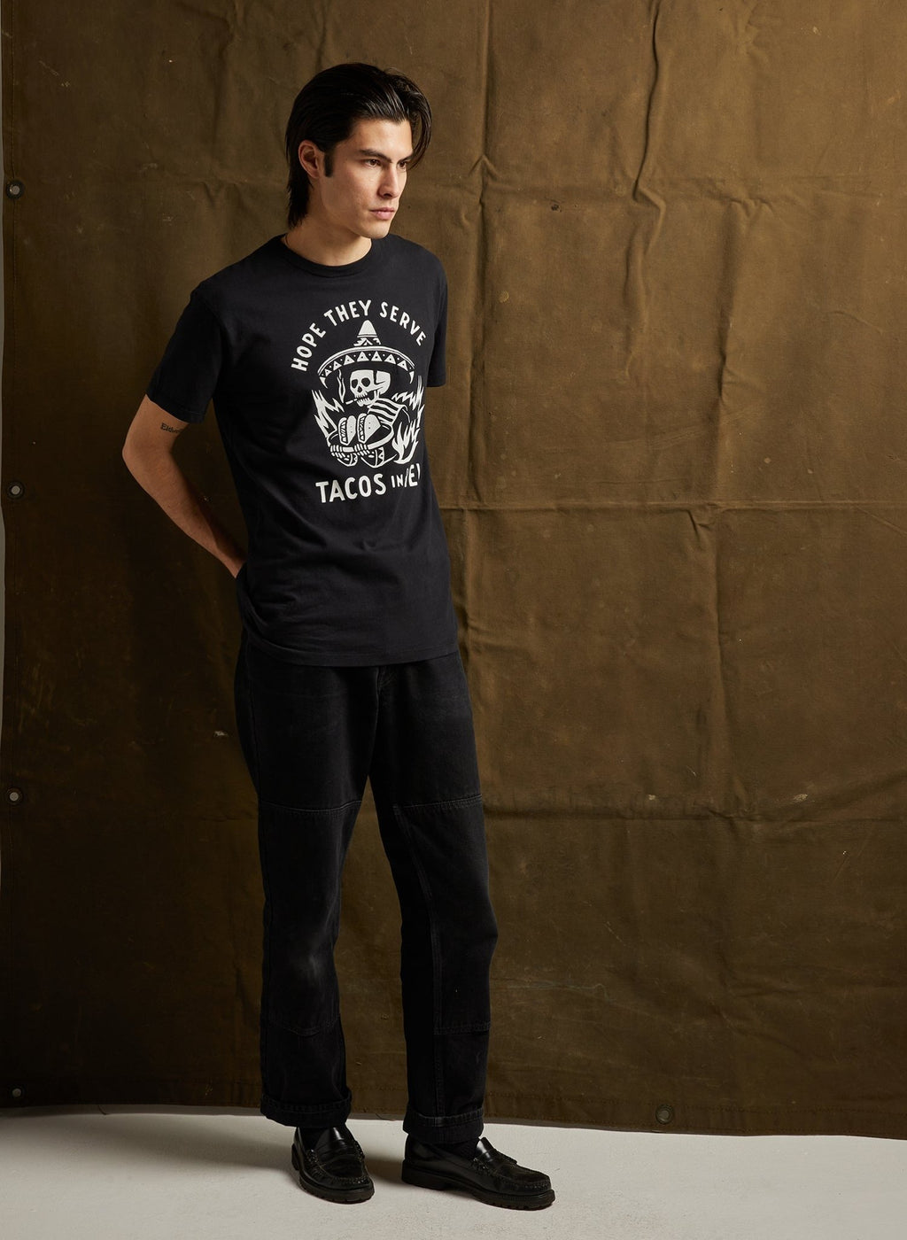 Hope They Serve Tacos in Hell Tee - Addy Avenue