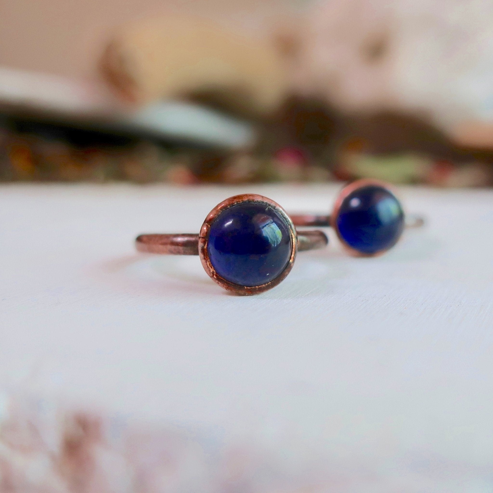 Iolite Ring - Boho Copper | Handmade by Blackbird & Sage - Addy Avenue