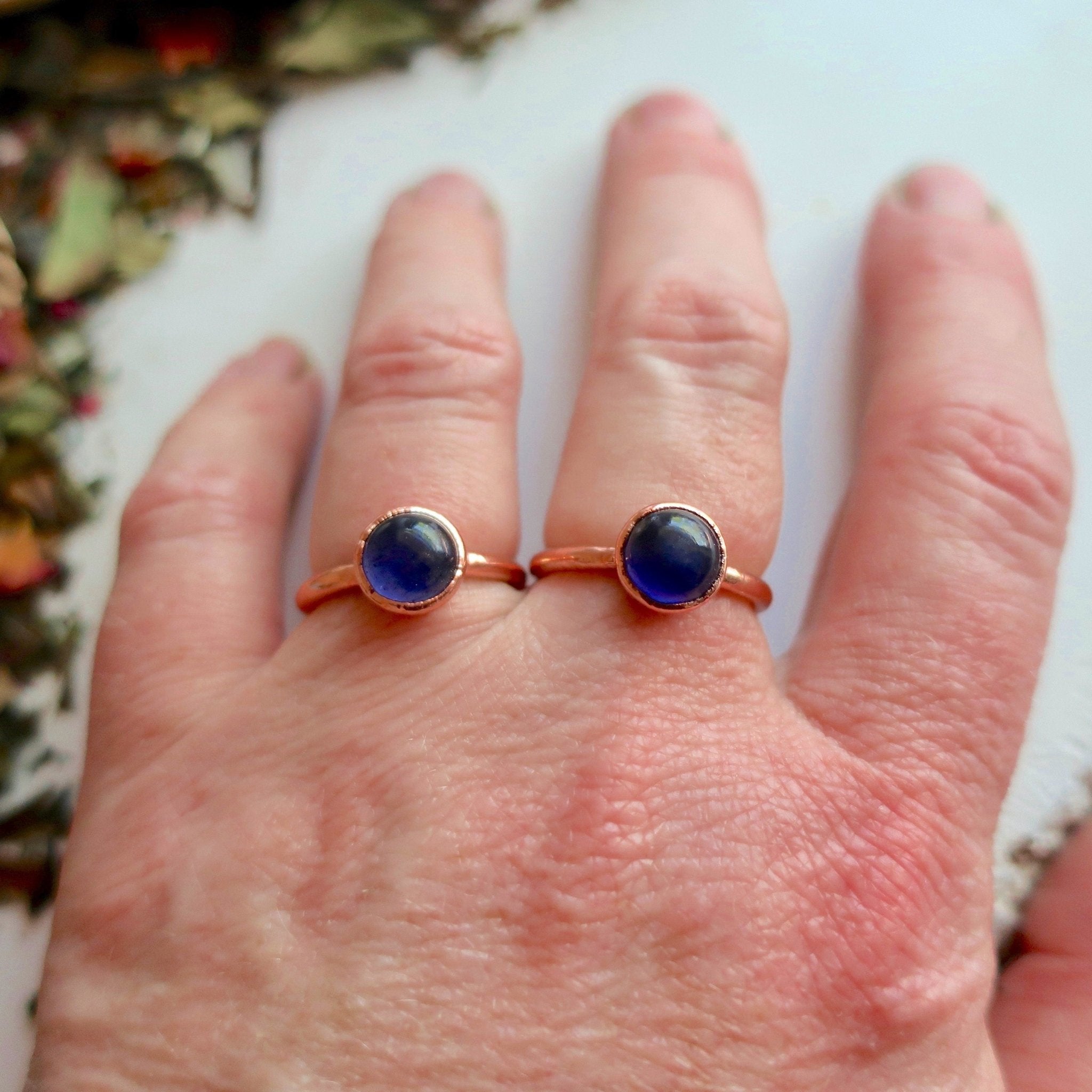 Iolite Ring - Boho Copper | Handmade by Blackbird & Sage - Addy Avenue