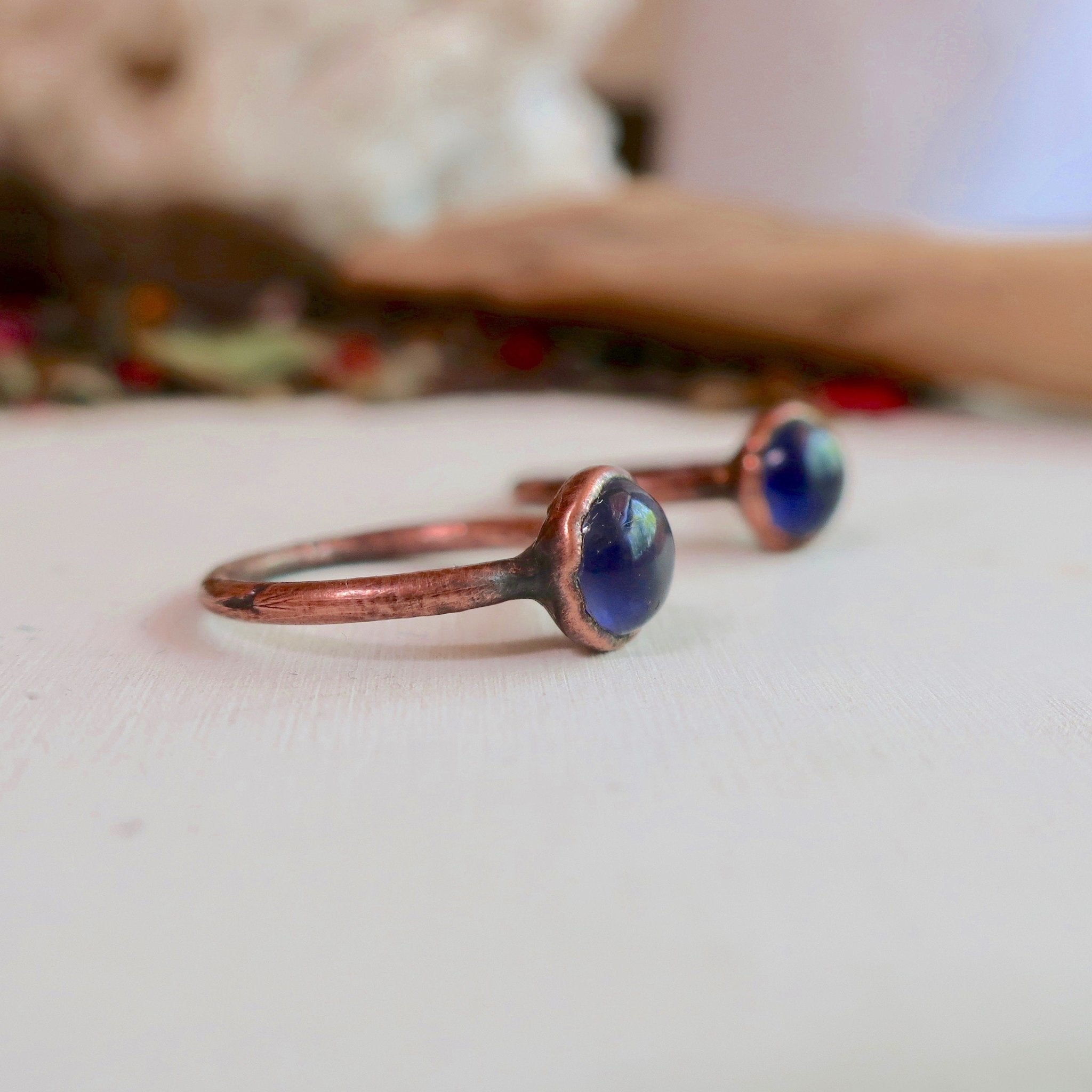 Iolite Ring - Boho Copper | Handmade by Blackbird & Sage - Addy Avenue