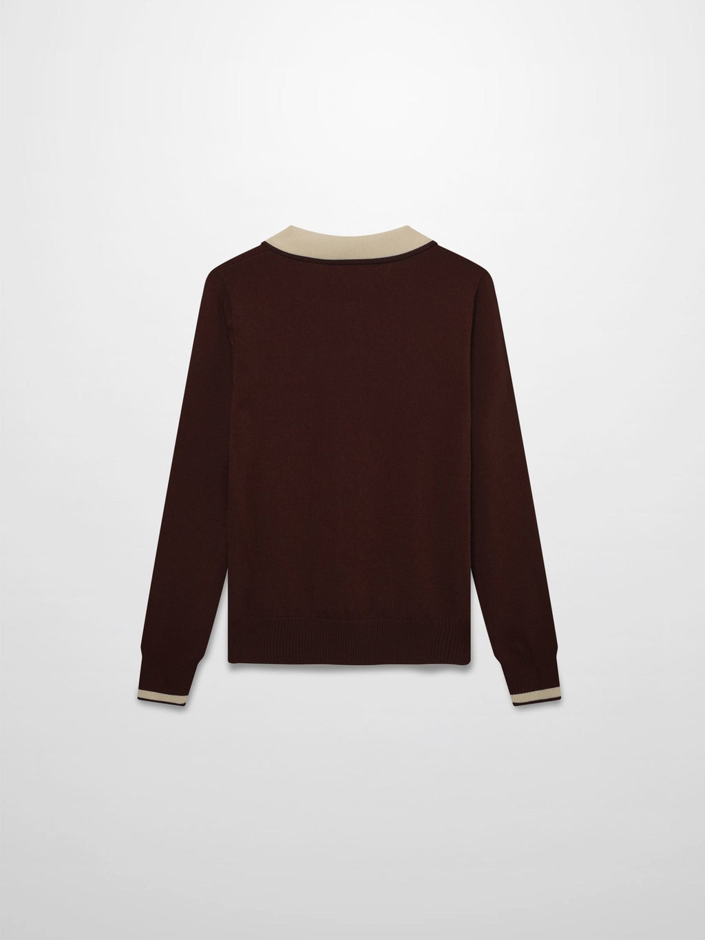 Jewel Button Collar Sweater - Brown/Tan - Addy Avenue