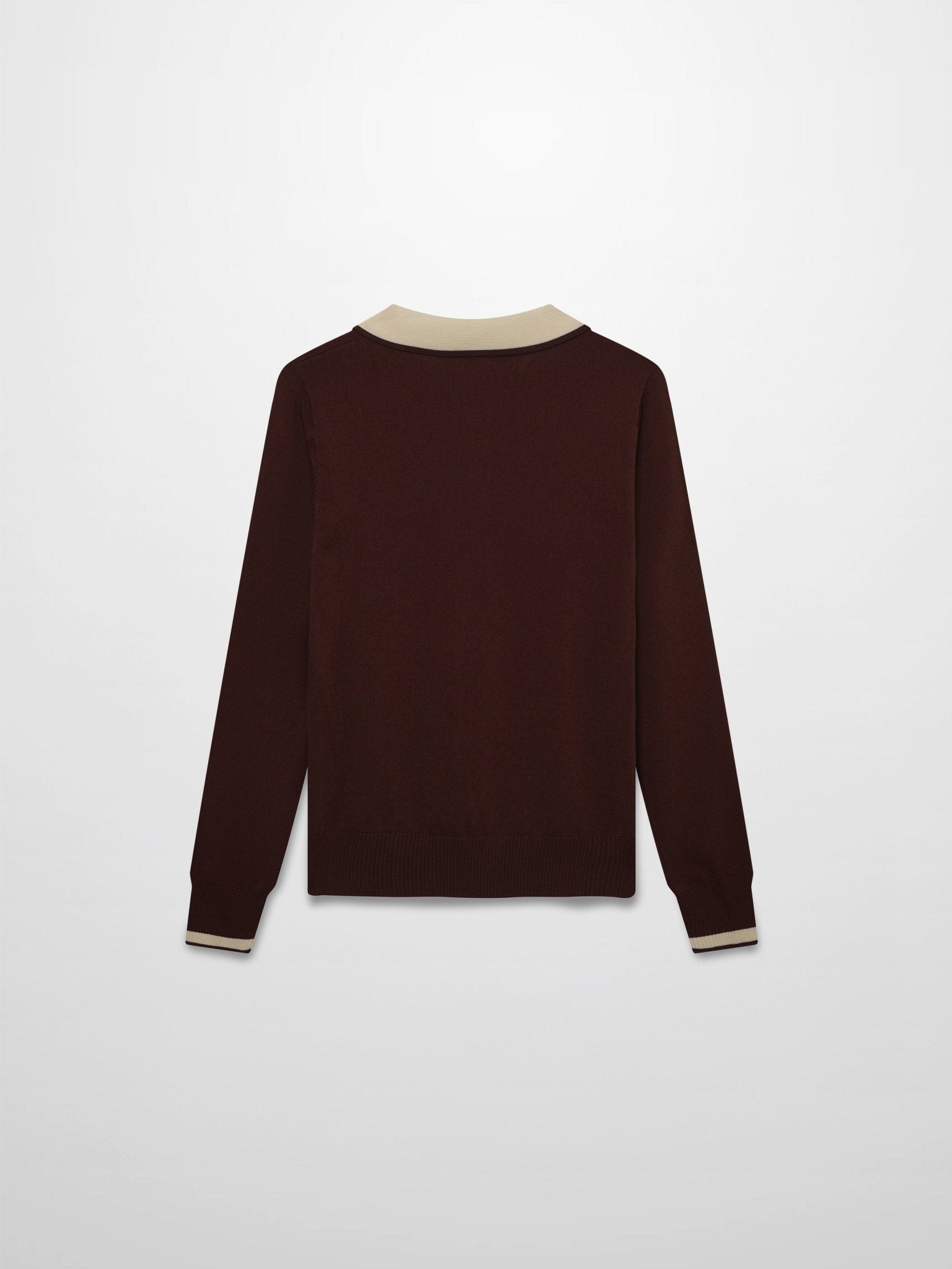 Jewel Button Collar Sweater - Brown/Tan - Addy Avenue