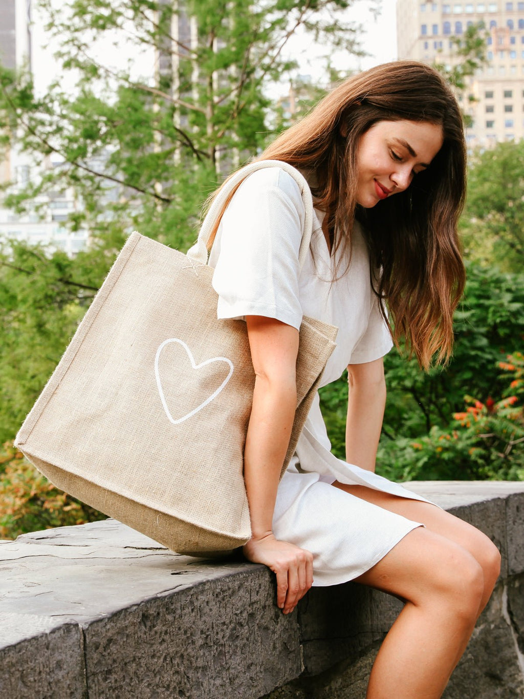 Jute Canvas Market Bag - Love - Addy Avenue