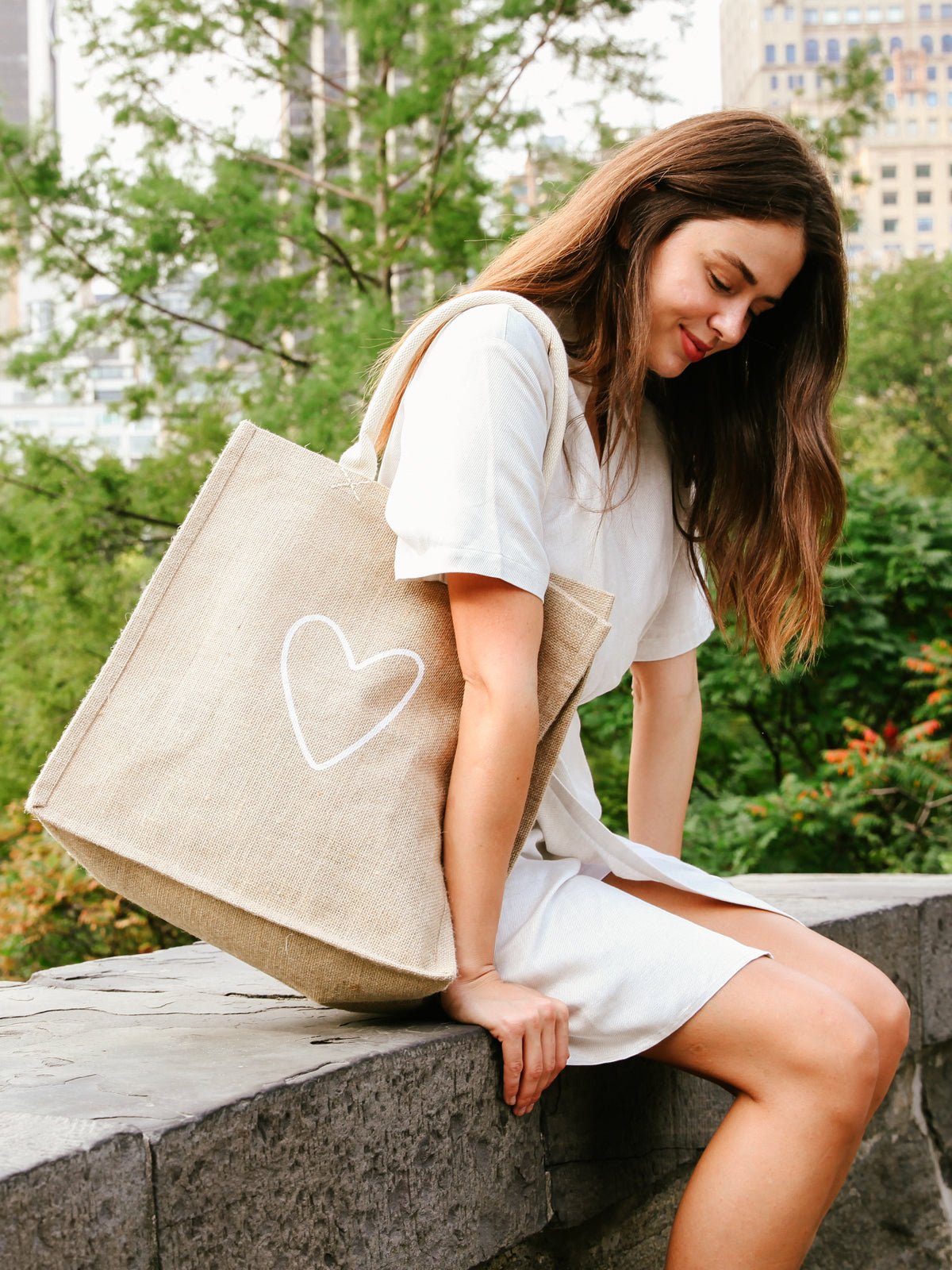 Jute Canvas Market Bag - Love - Addy Avenue