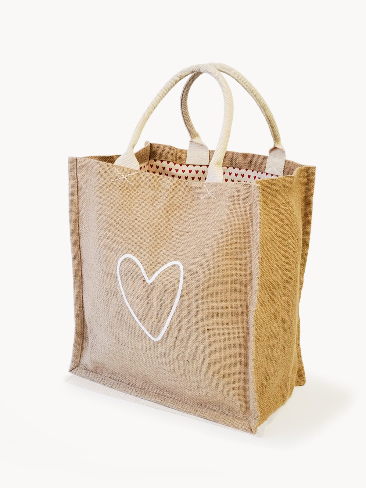 Jute Canvas Market Bag - Love - Addy Avenue