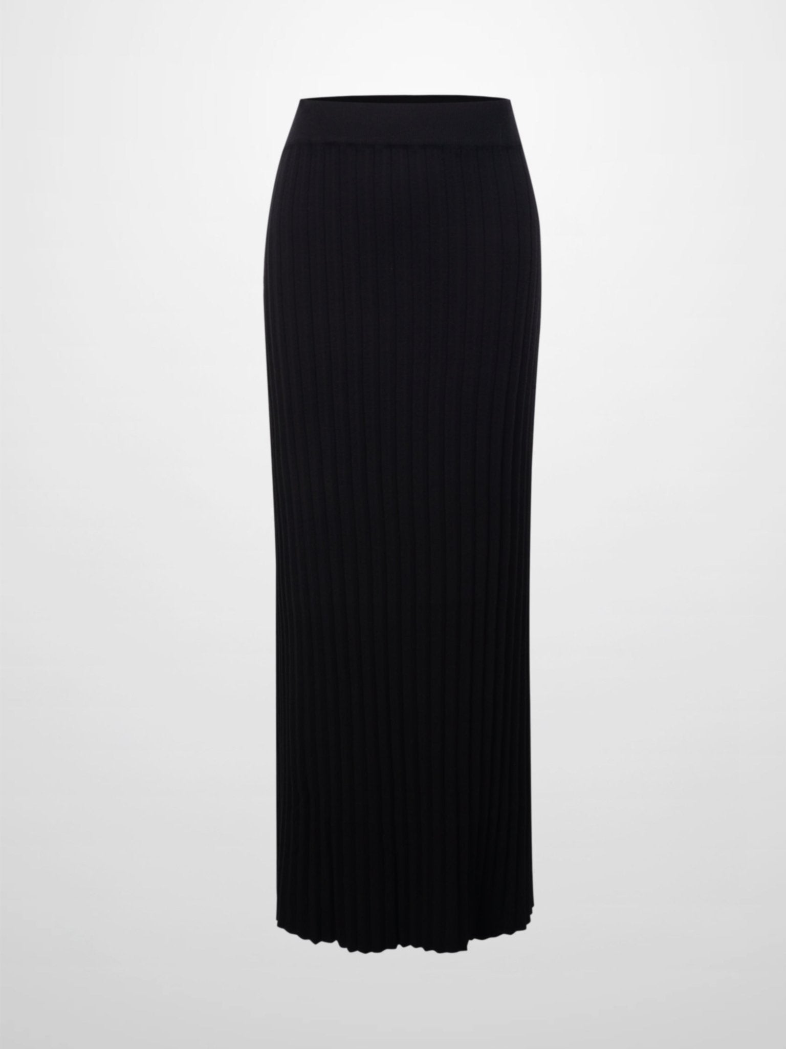 Knit Ribbed Maxi Skirt - Black - Addy Avenue