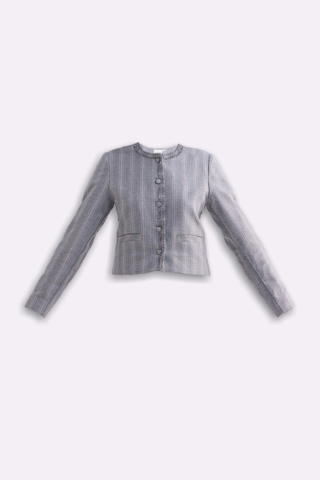 Lady Jacket in Grey Cotton Tweed - Addy Avenue