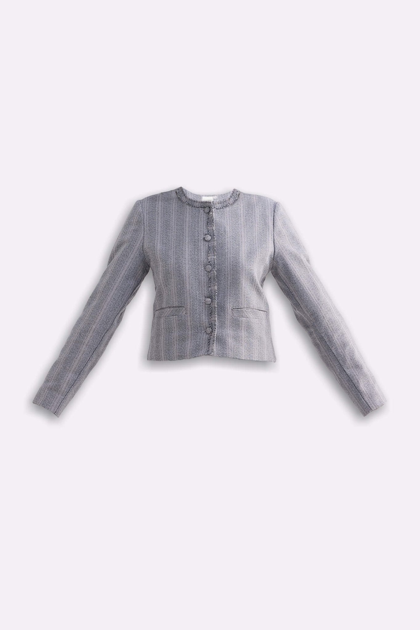 Lady Jacket in Grey Cotton Tweed - Addy Avenue