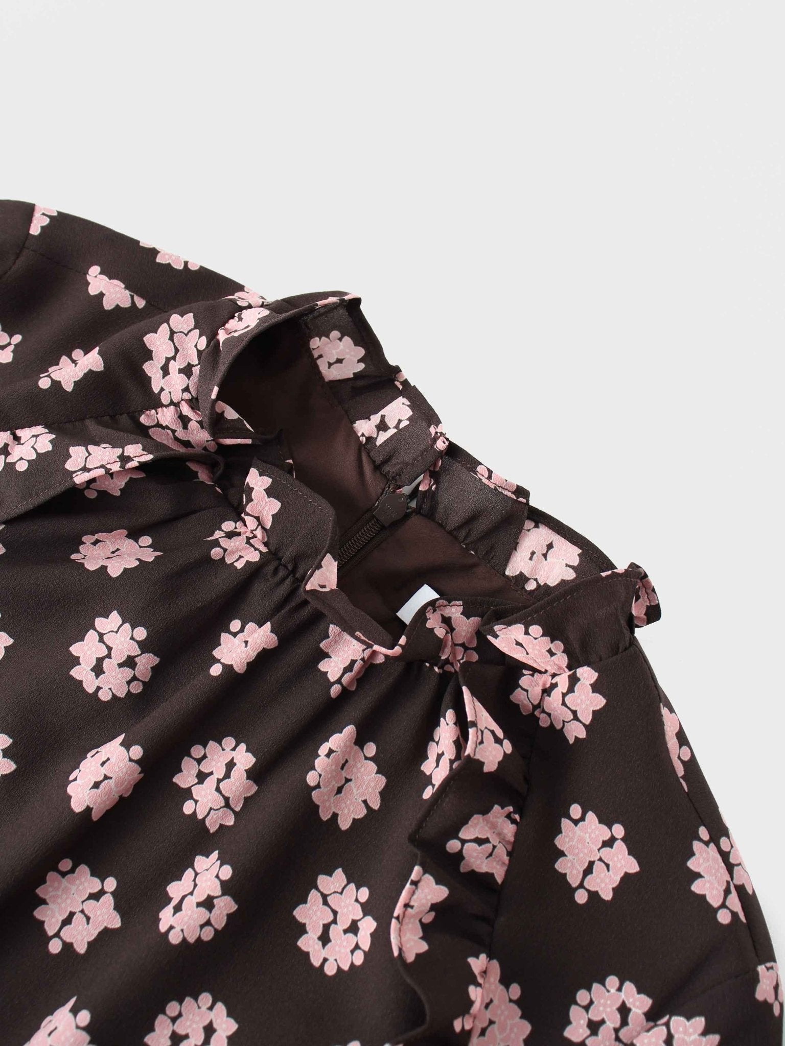 Layered Belted Dress - Brown and Pink - Addy Avenue