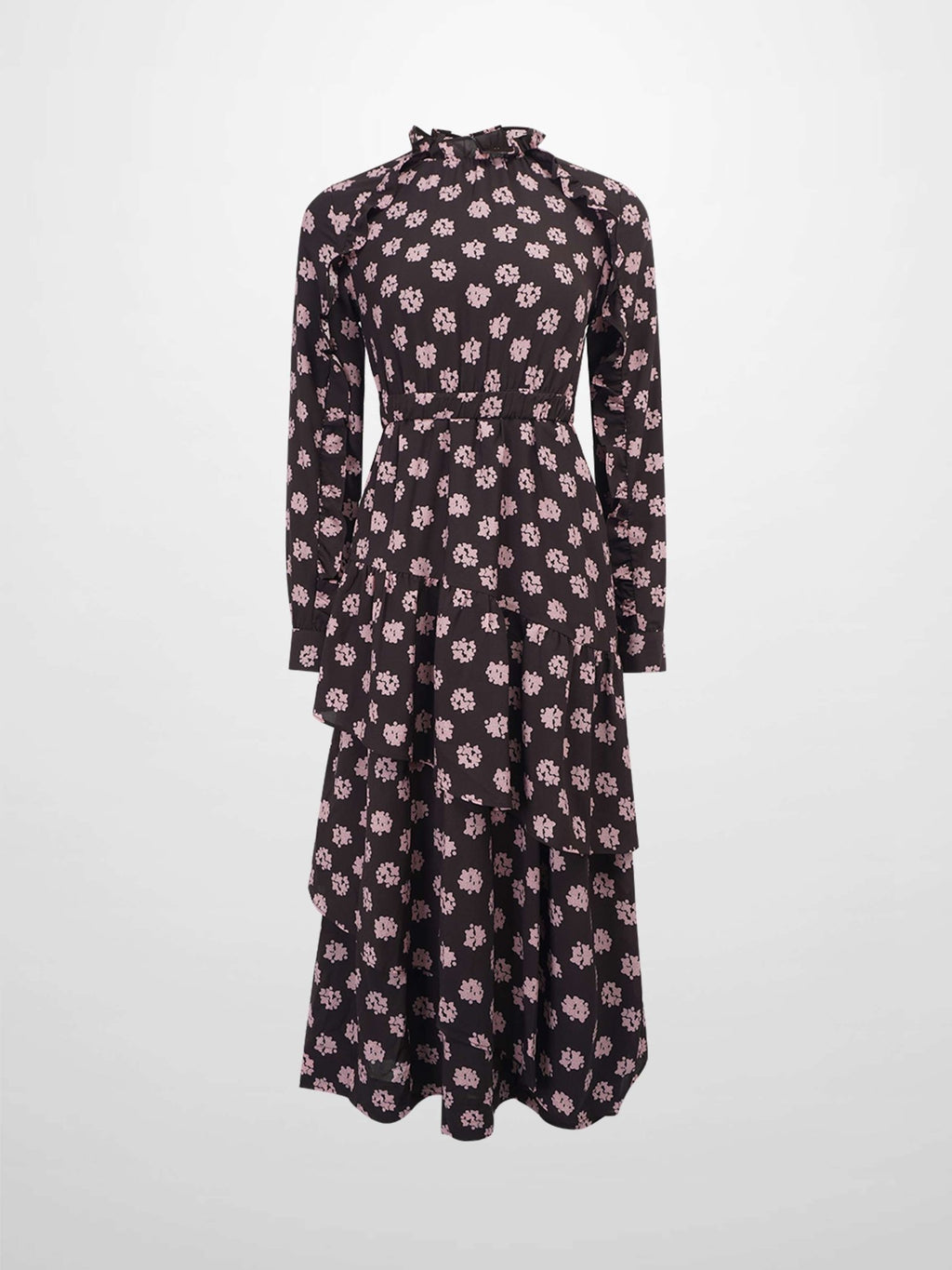 Layered Belted Dress - Brown and Pink - Addy Avenue