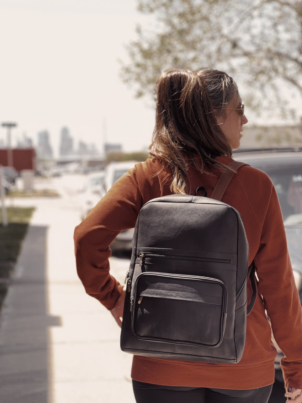 Leather Commuter Backpack - Addy Avenue