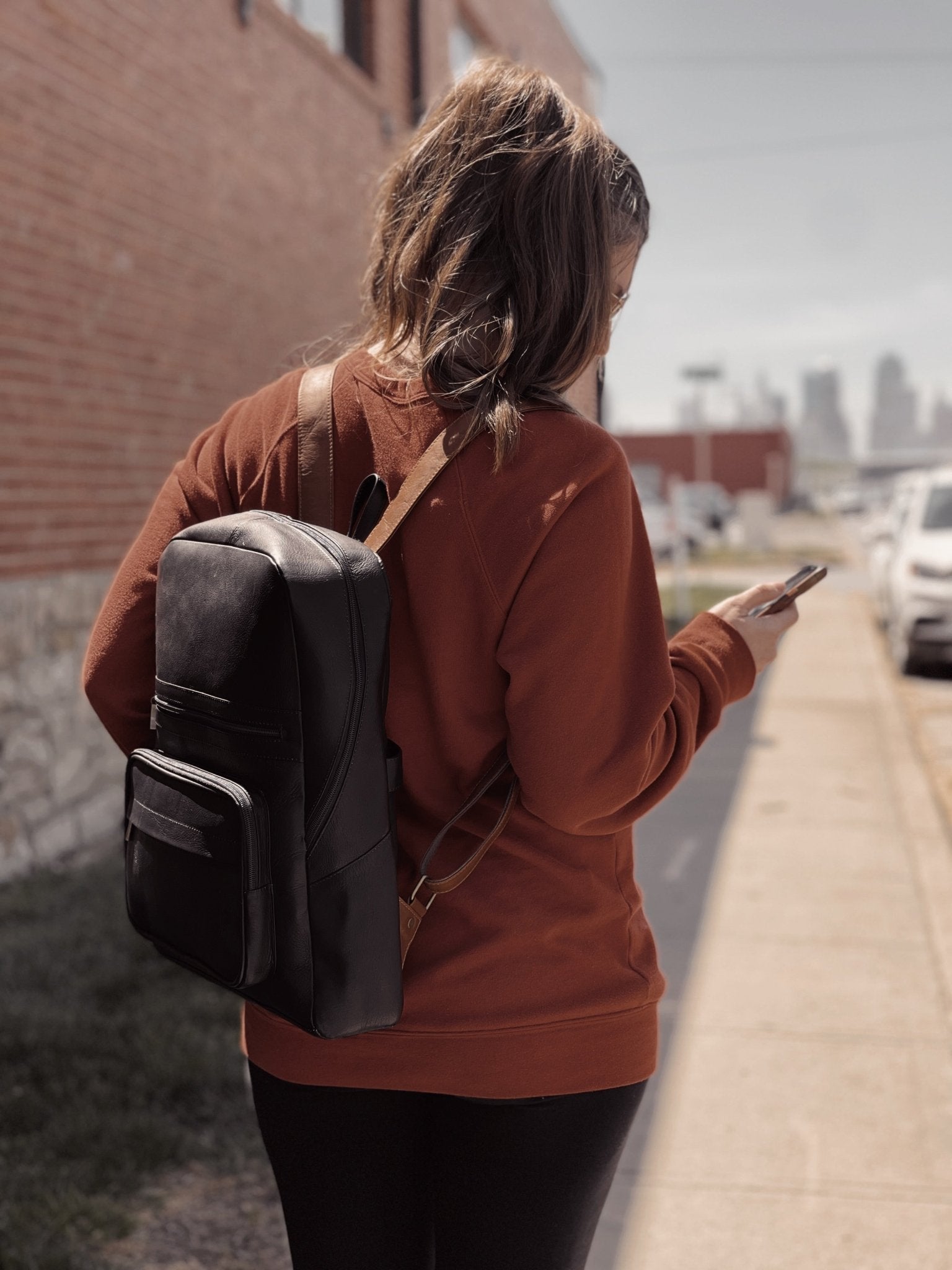 Leather Commuter Backpack - Addy Avenue