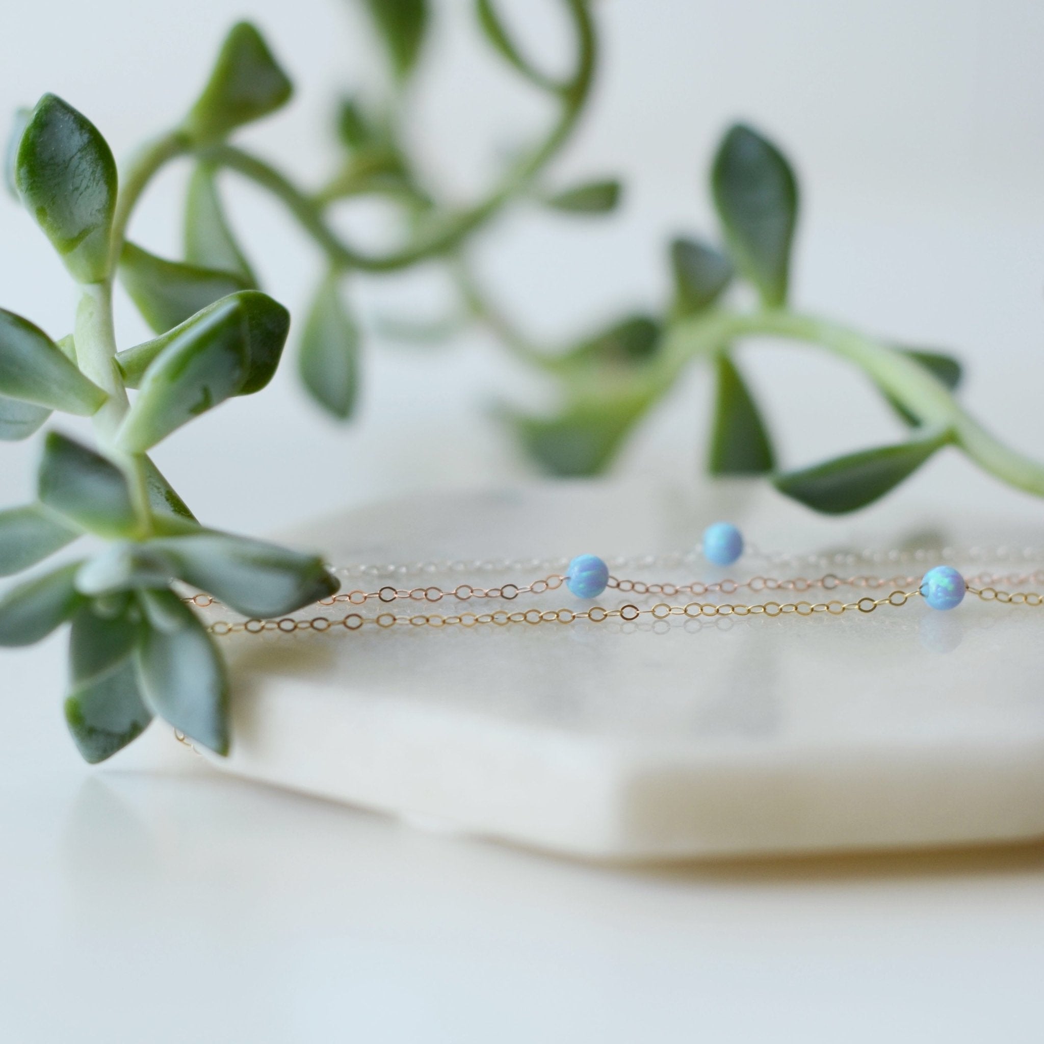 Light Blue Rebecca Necklace - Addy Avenue
