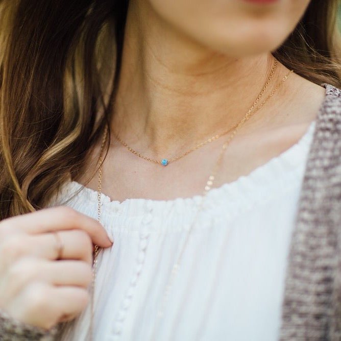 Light Blue Rebecca Necklace - Addy Avenue