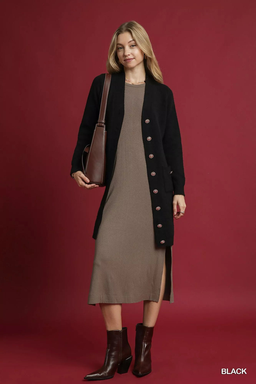 Longline Button-Down Cardigan w/ Pockets - Addy Avenue