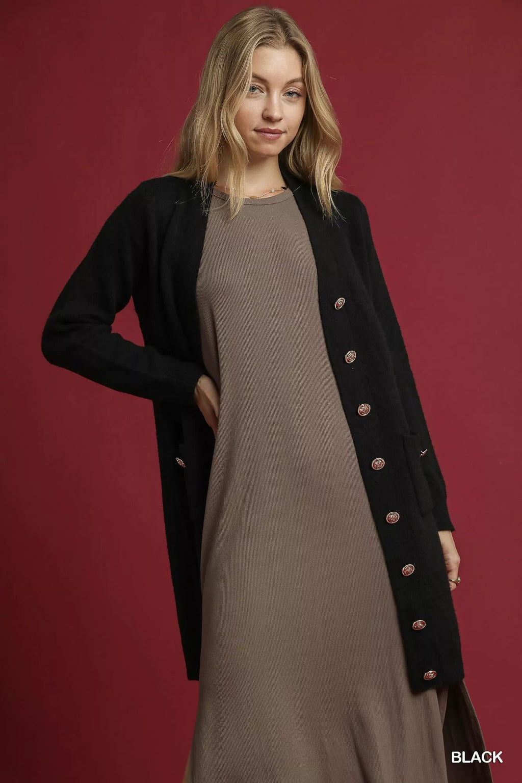 Longline Button-Down Cardigan w/ Pockets - Addy Avenue