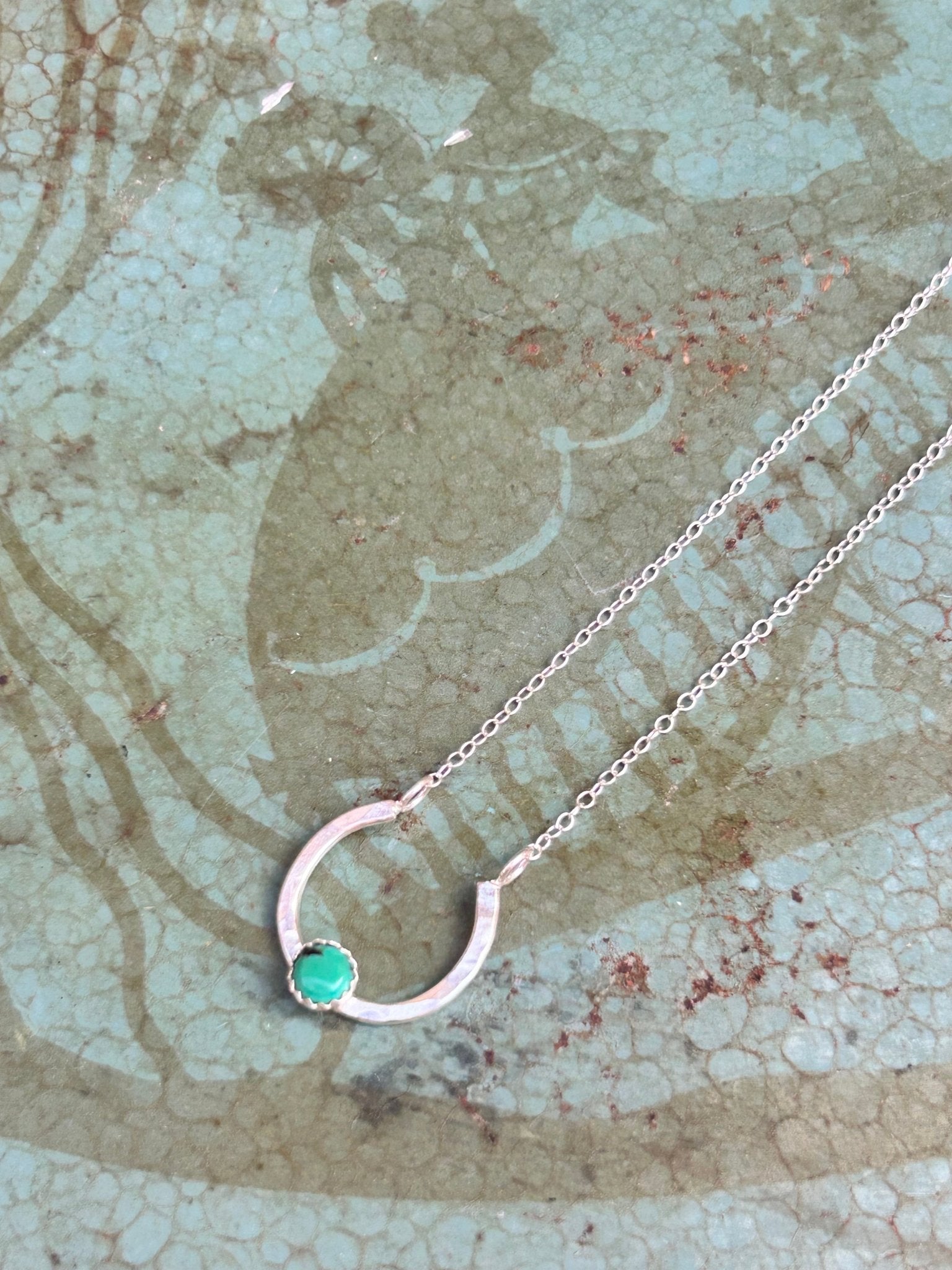 Lucky Horseshoe Charm Necklace - Turquoise - Addy Avenue