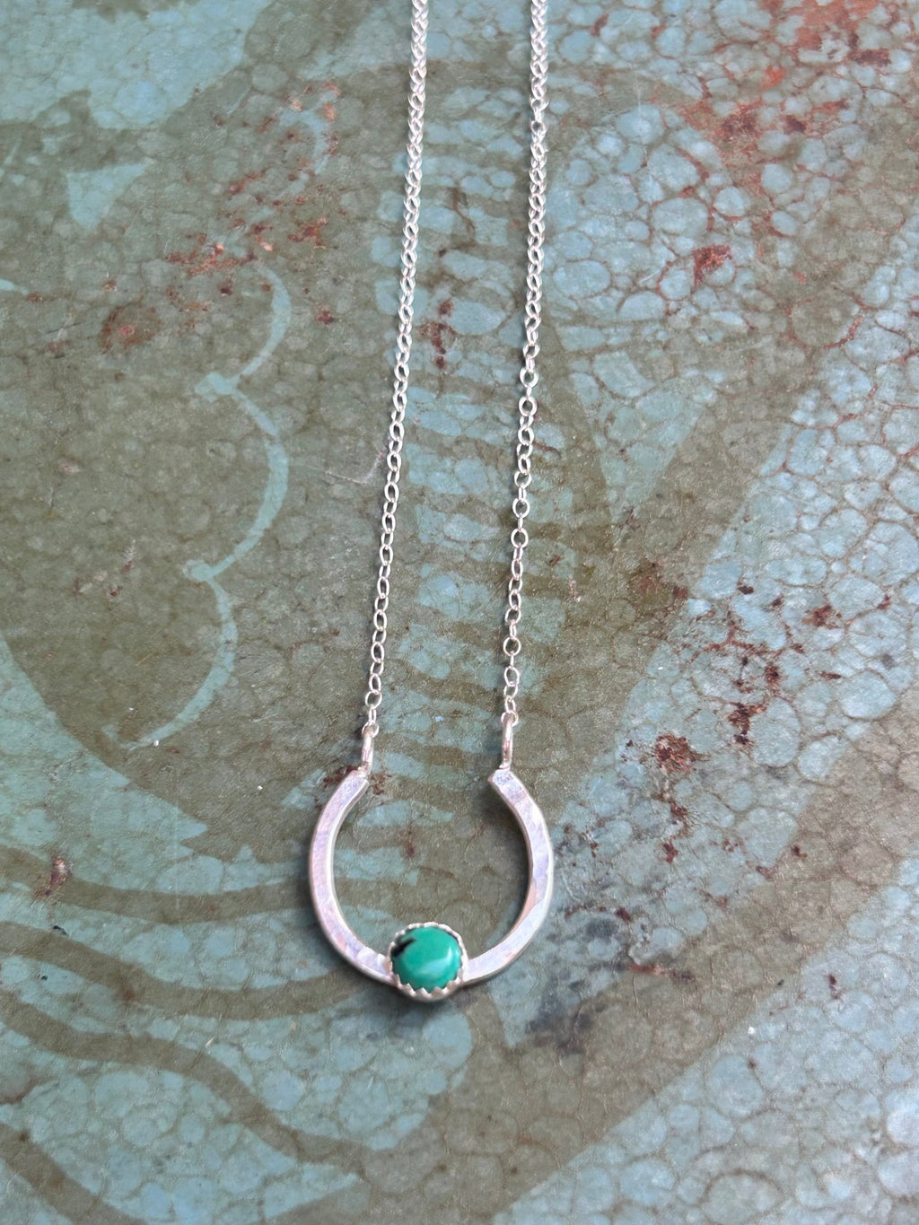 Lucky Horseshoe Charm Necklace - Turquoise - Addy Avenue