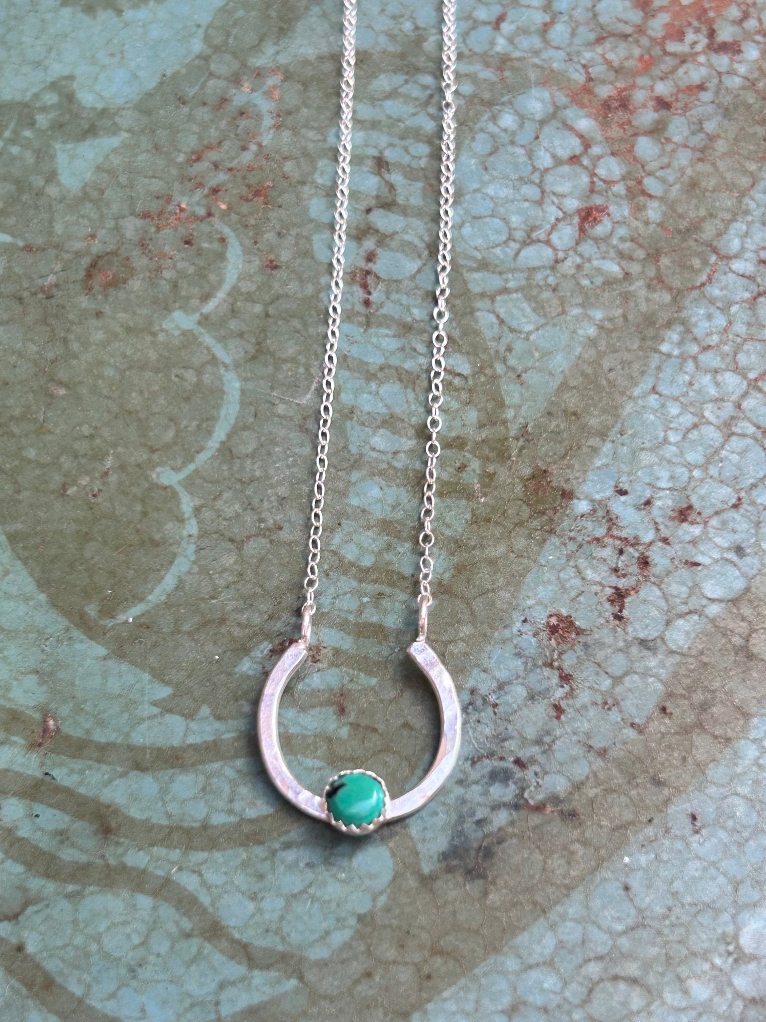Lucky Horseshoe Charm Necklace - Turquoise - Addy Avenue