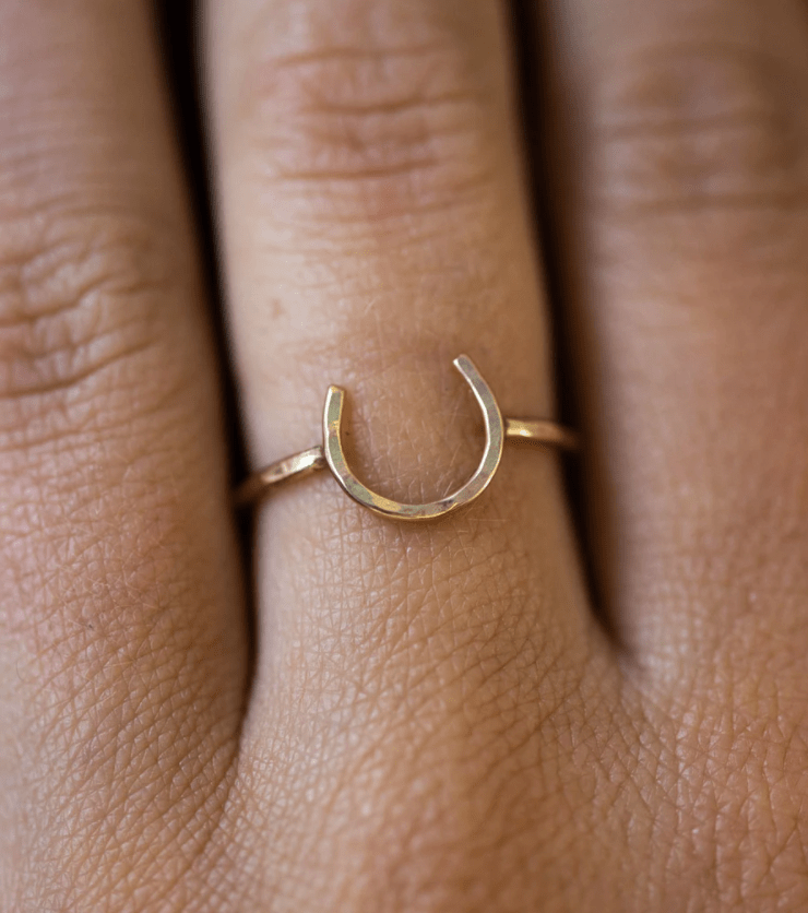 Lucky Horseshoe Ring - Small - Equestrian Ring - Addy Avenue
