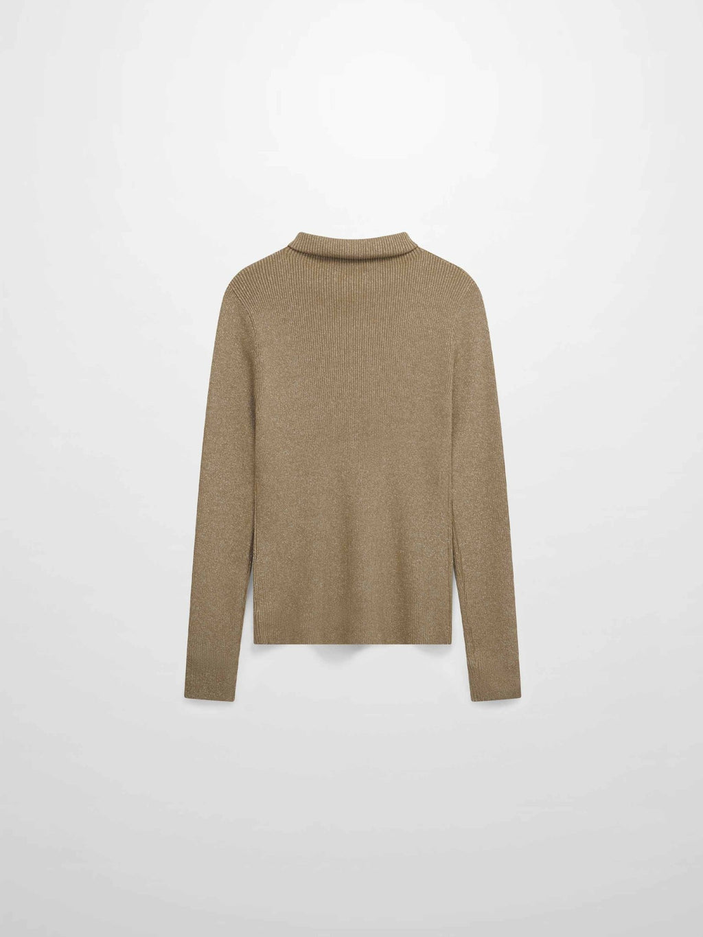 Lurex Ribbed Knit Turtleneck - Mocha Mousse - Addy Avenue
