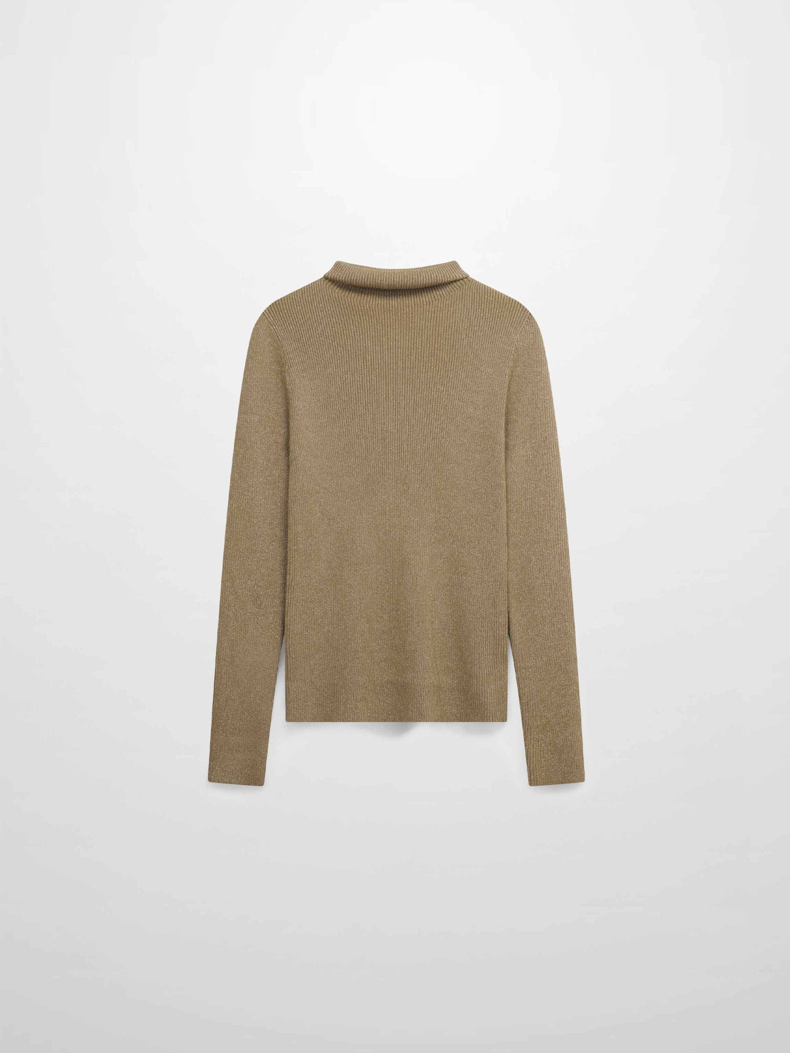 Lurex Ribbed Knit Turtleneck - Mocha Mousse - Addy Avenue