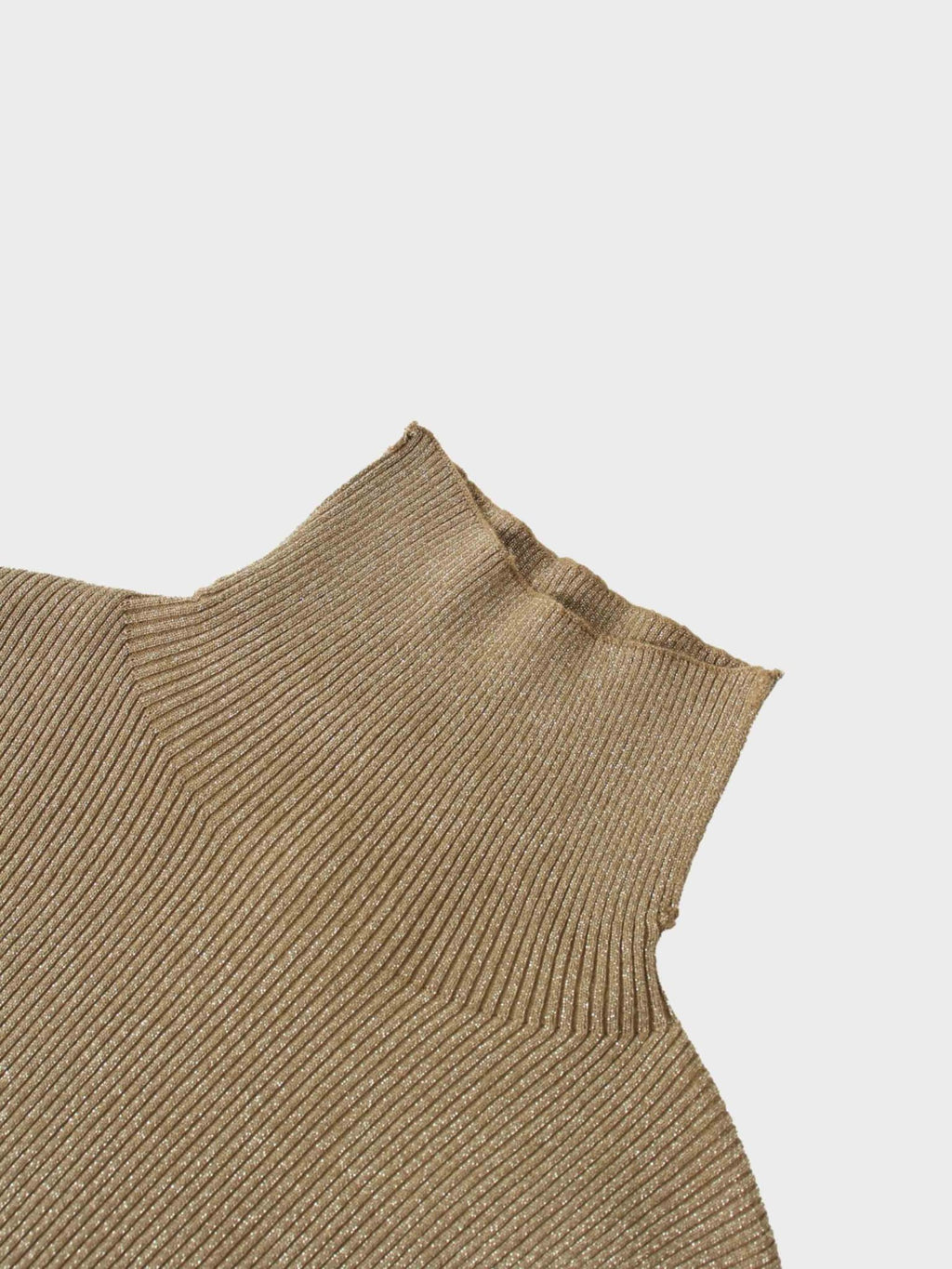 Lurex Ribbed Knit Turtleneck - Mocha Mousse - Addy Avenue
